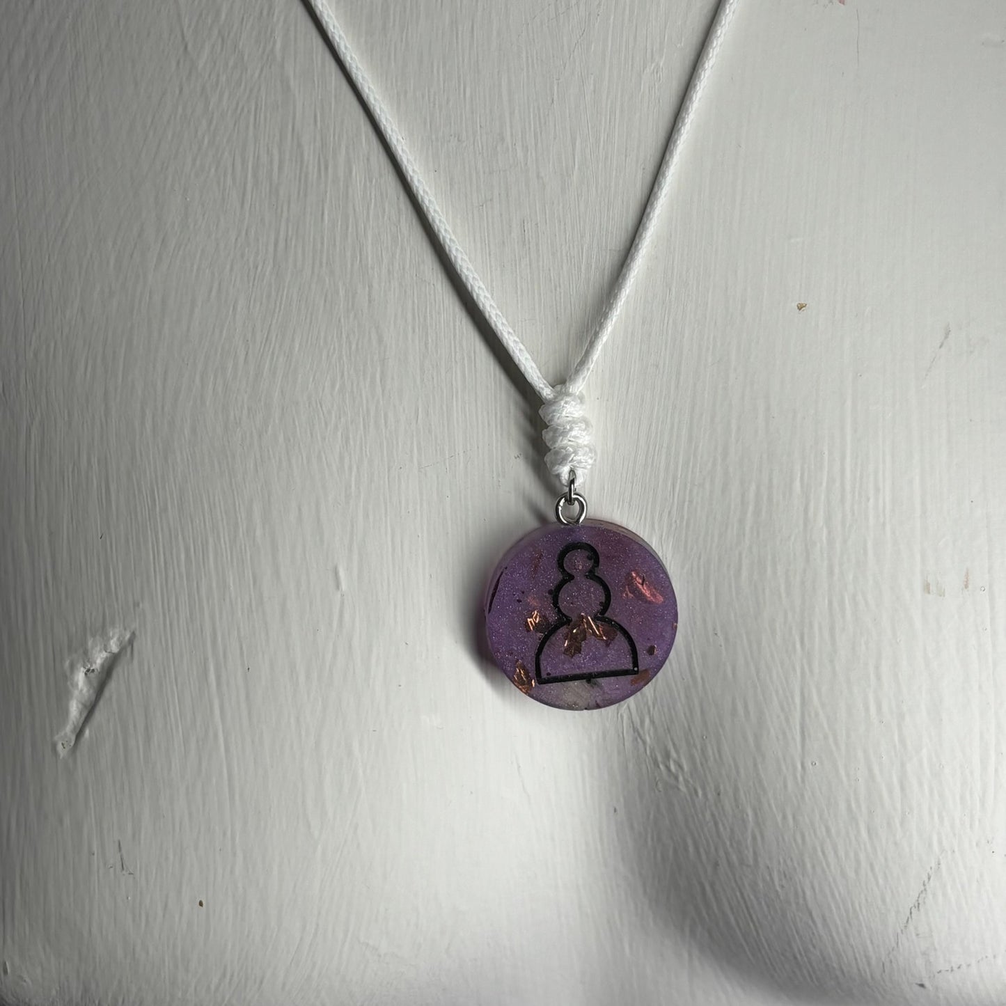 Iced Purple Pawn - Handmade Resin Chess Necklace