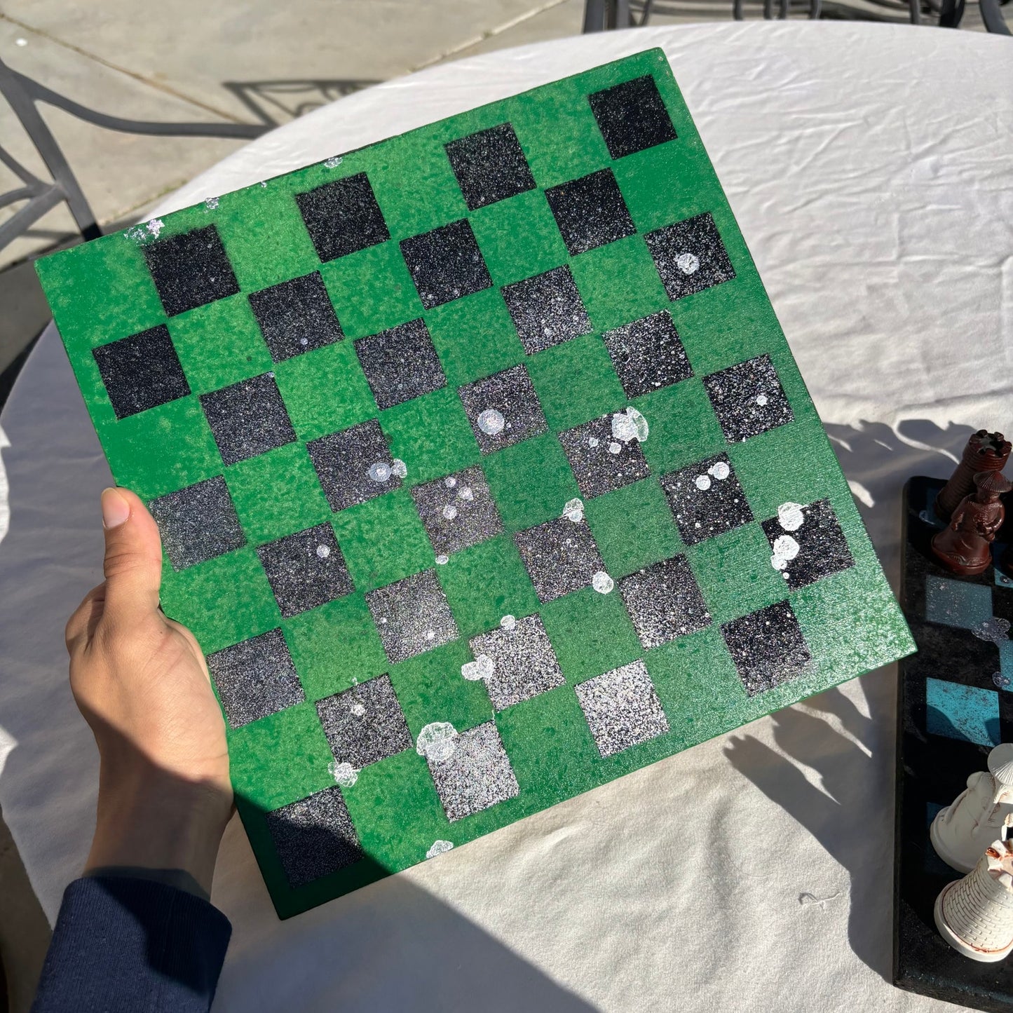 Green Black Chrome Drip - Chinese Edition Chess Set