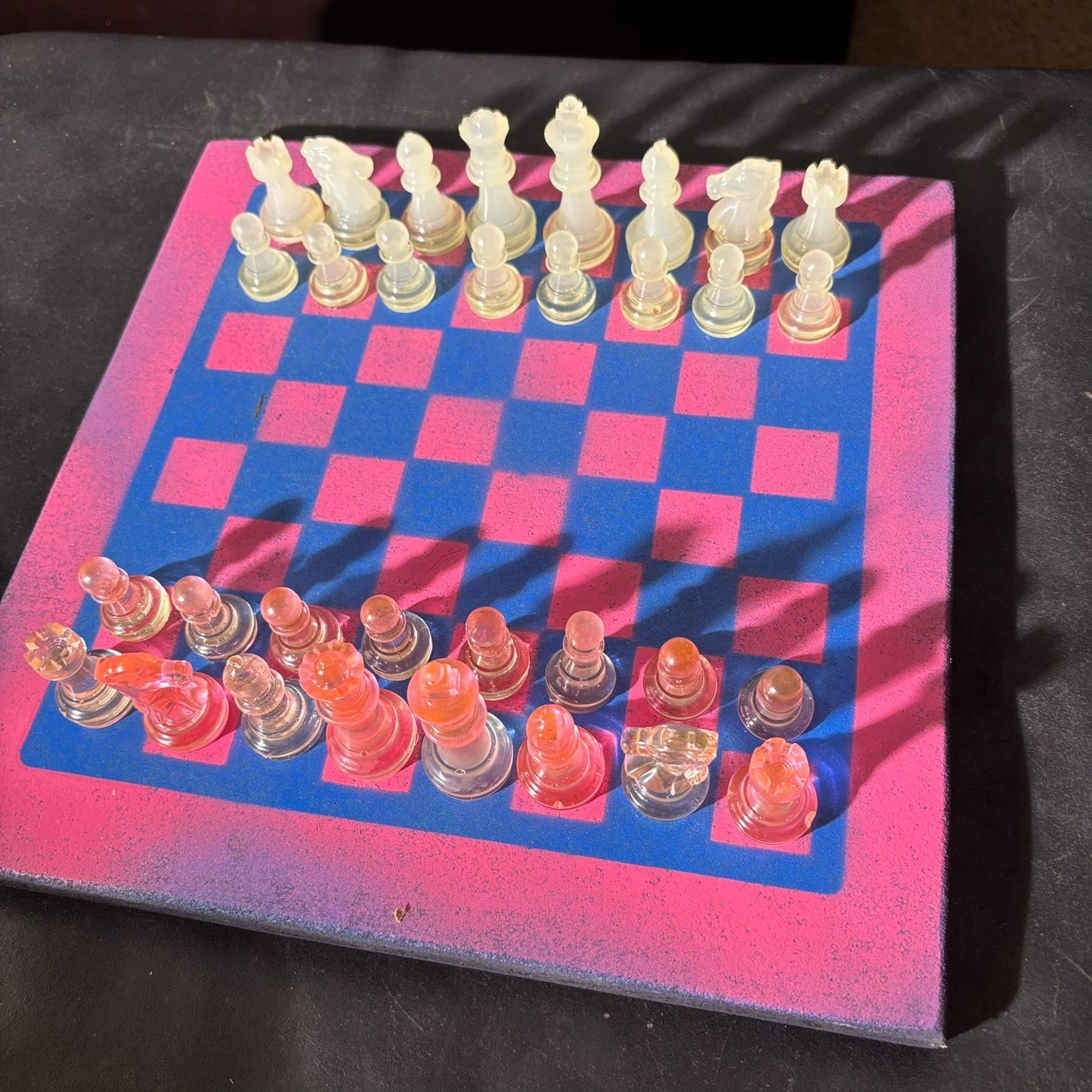 Classic Pink & Blue - Painted Chess Set