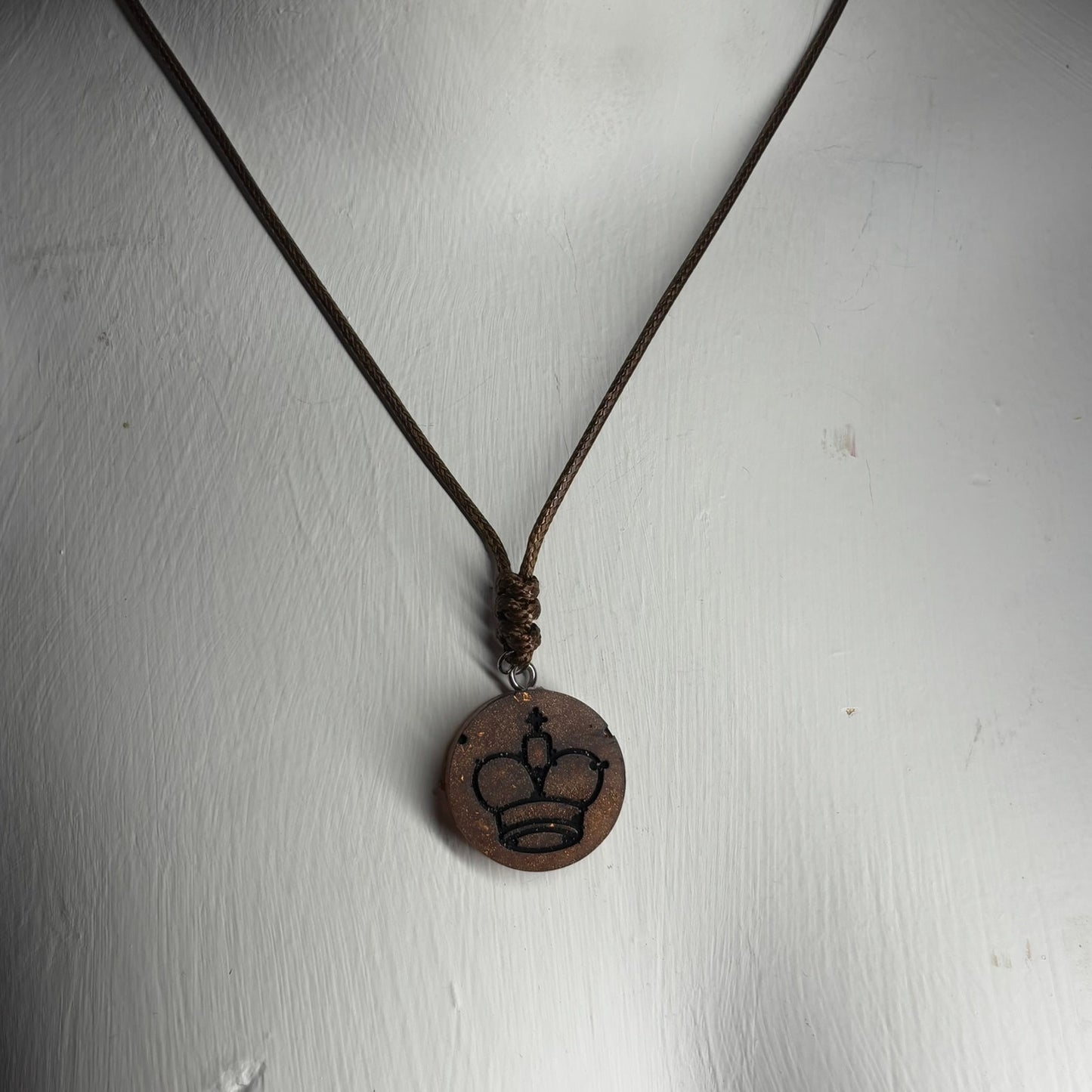 Fabulous Brown King - Handmade Resin Chess Necklace