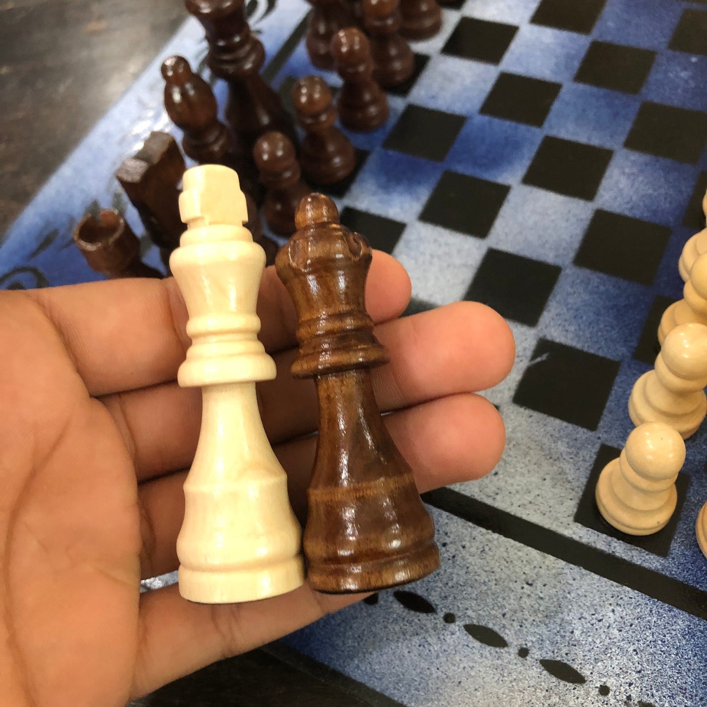 Snow Blue - Painted Chess Set