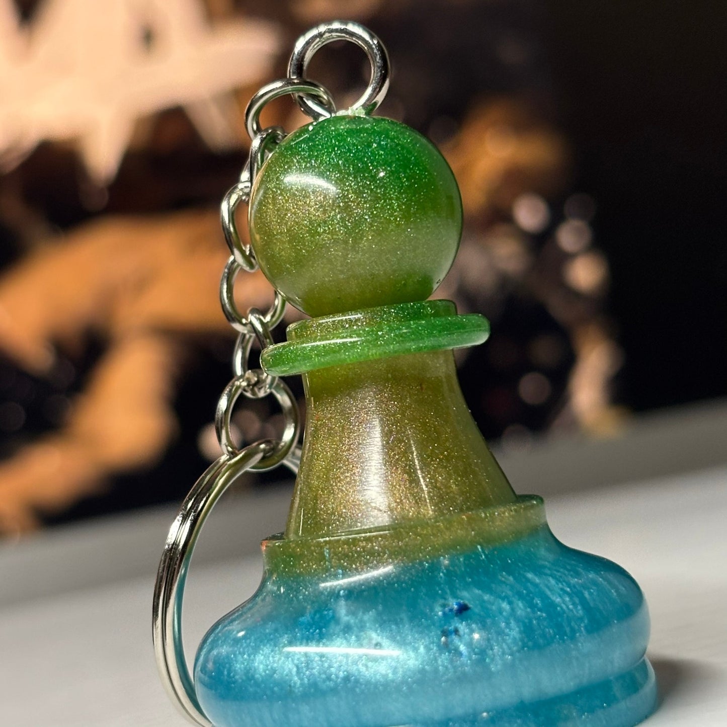 Colorful Pawn - Handmade Resin Keychain - Large Edition