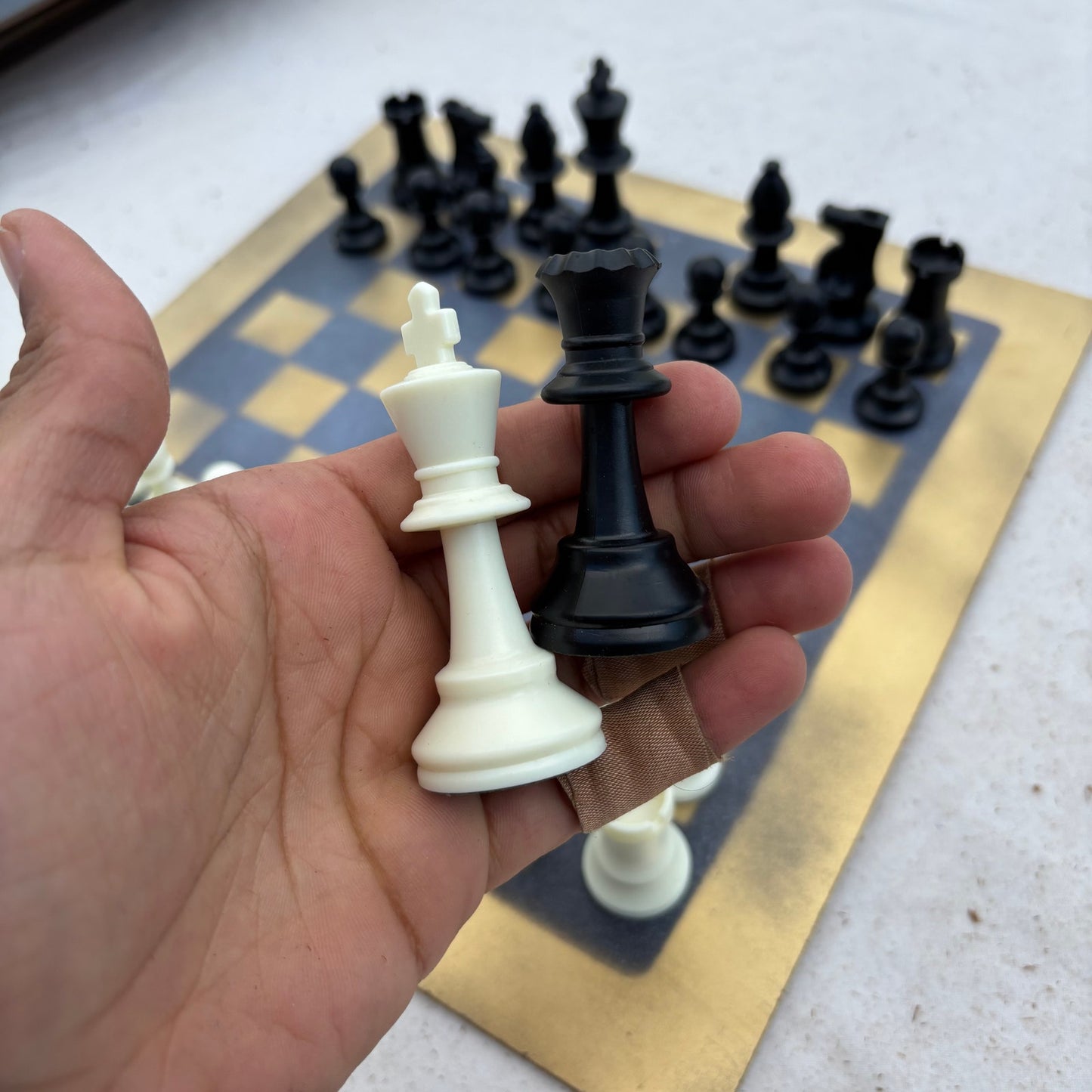 Simple Gold - Painted Chess Set