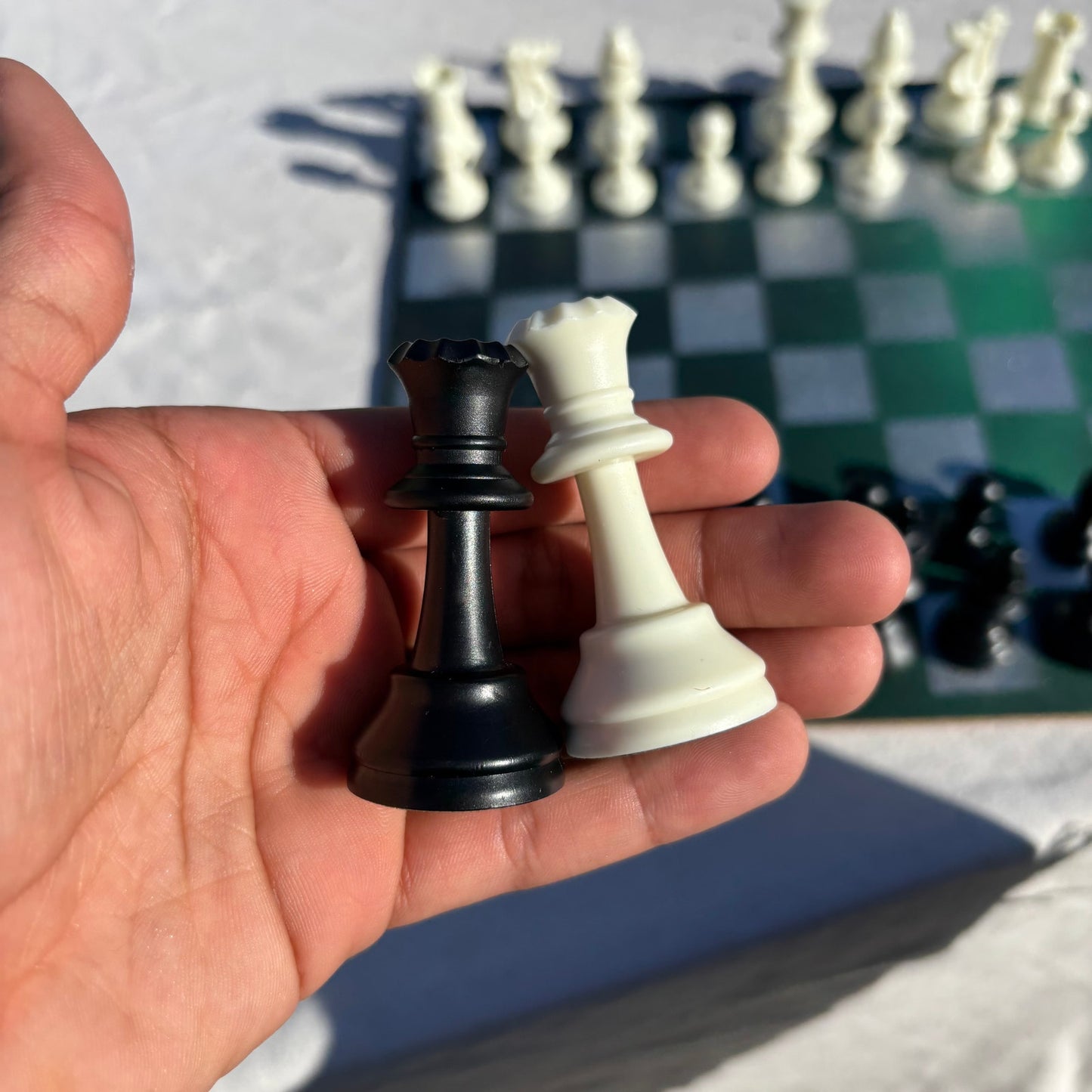 Chrome Green - Painted Chess Set