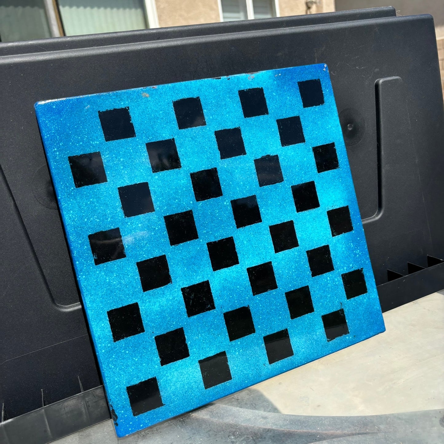 Galaxy Blue - Resin Coated Chess Board