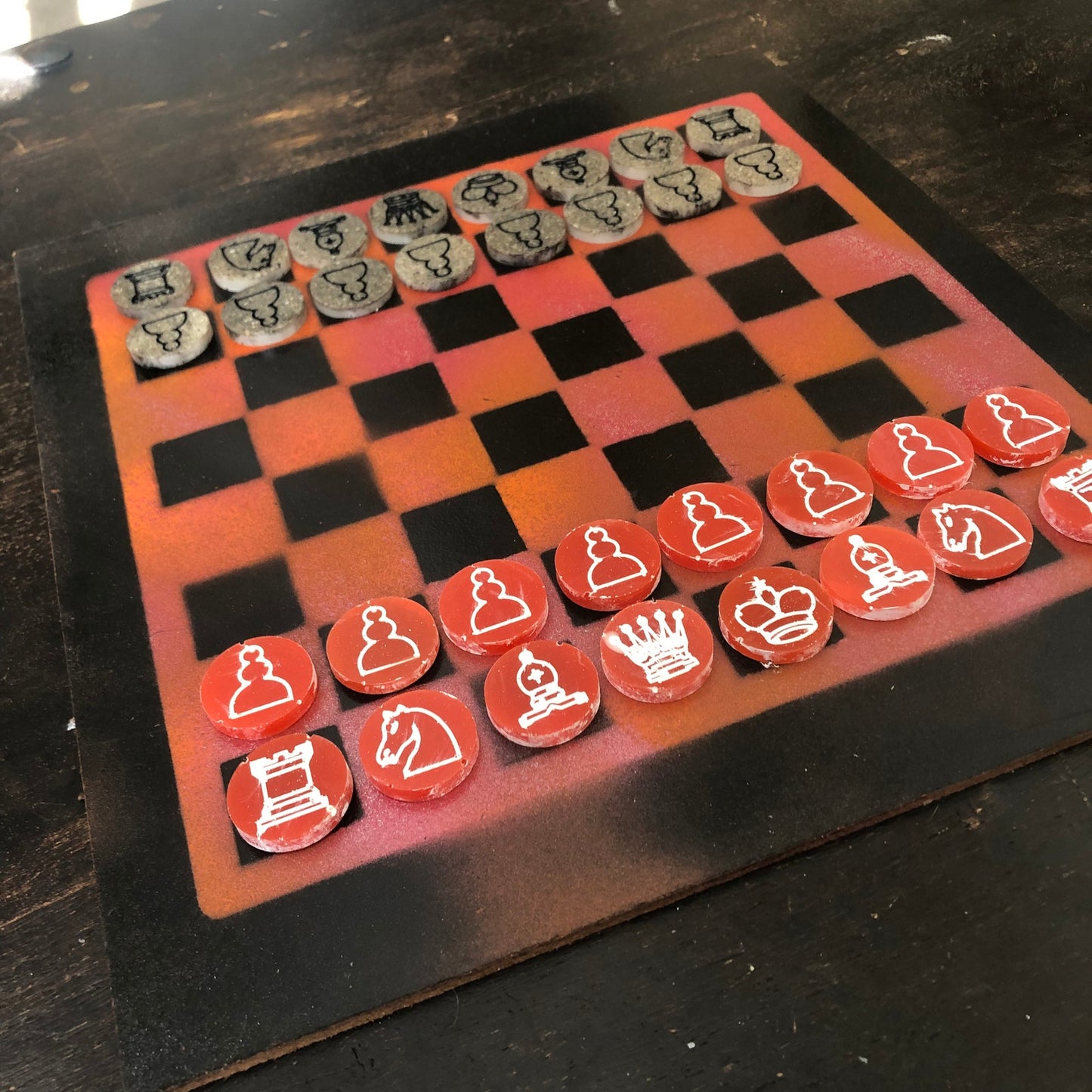Cool Orange - Painted Chess Set