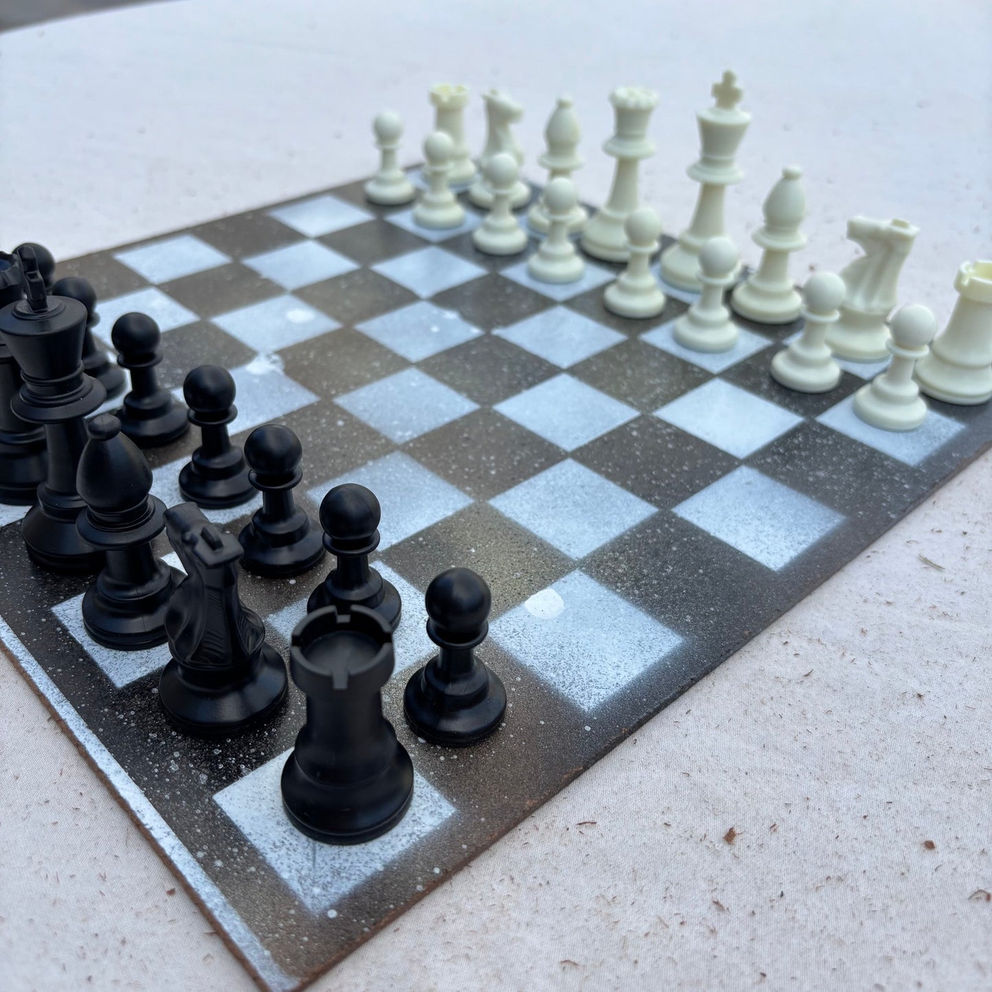 Blackboard Blue - Painted Chess Set