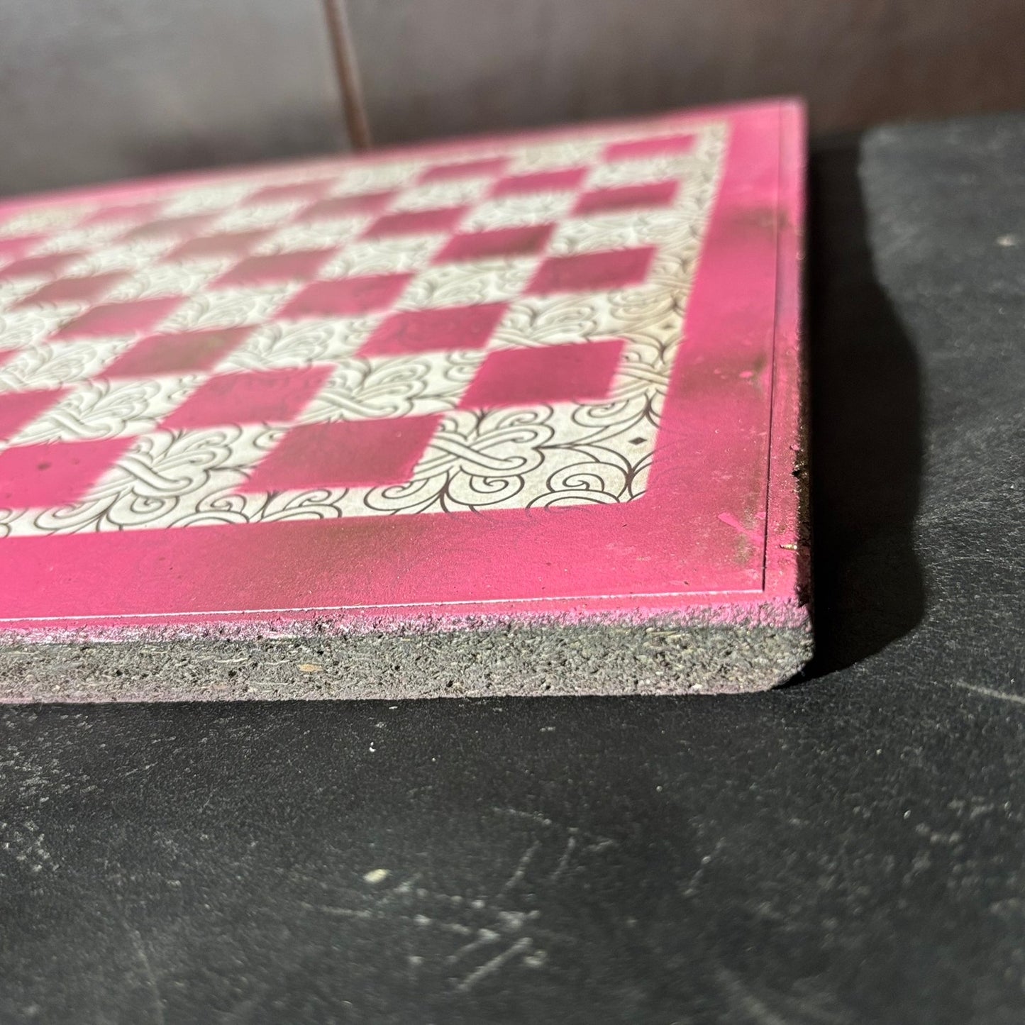 Pink & White - Scrapbook Chess Board
