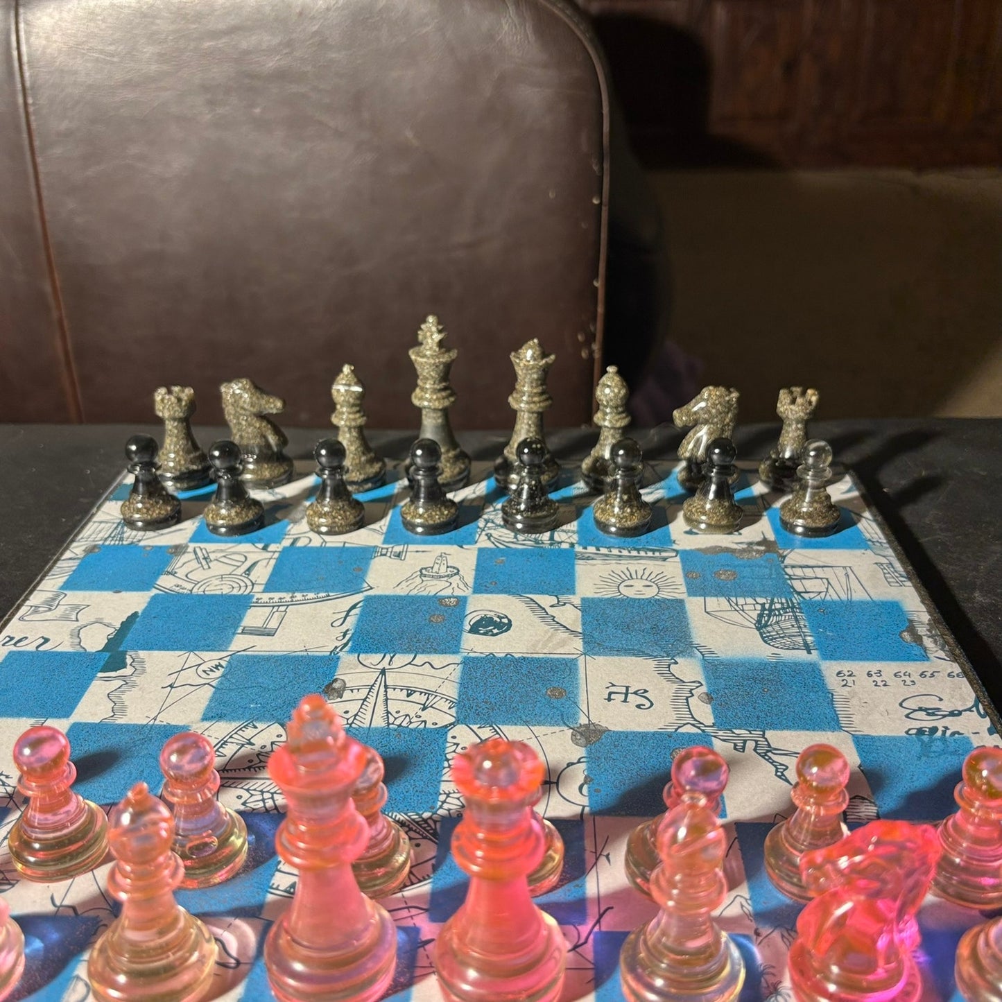Seas Blue Explorer- Scrapbook Chess Set
