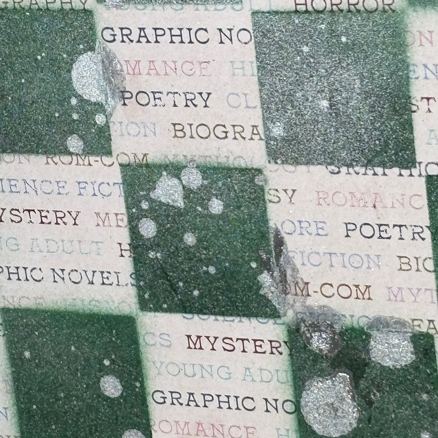 Green Wording - Scrapbook Chess Board