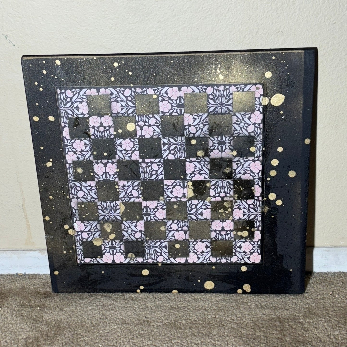 Vintage Gold Drops - Large Scrapbook Chess Board