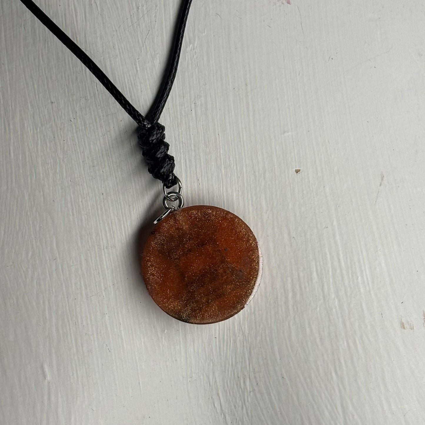 Vintage Brown Rook - Handmade Resin Chess Necklace