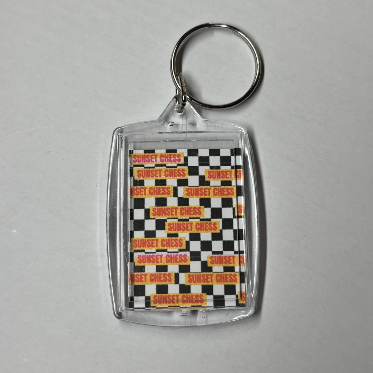 Pink Beauty - Sunset Chess Photo Keychain