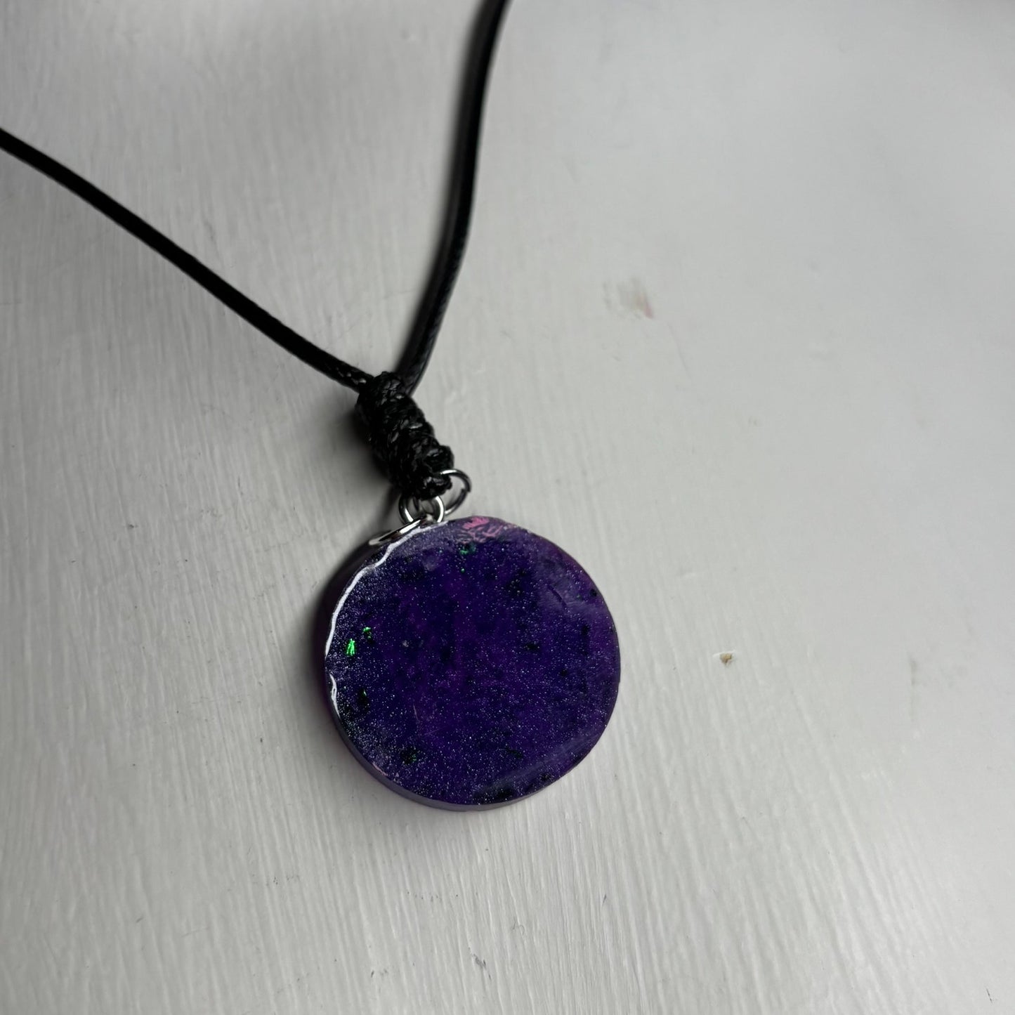 Purple Pink Crystal Queen - Handmade Resin Chess Necklace