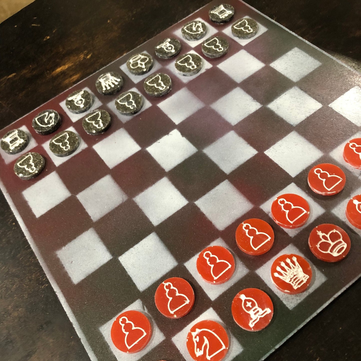 Fading Violet - Painted Chess Set