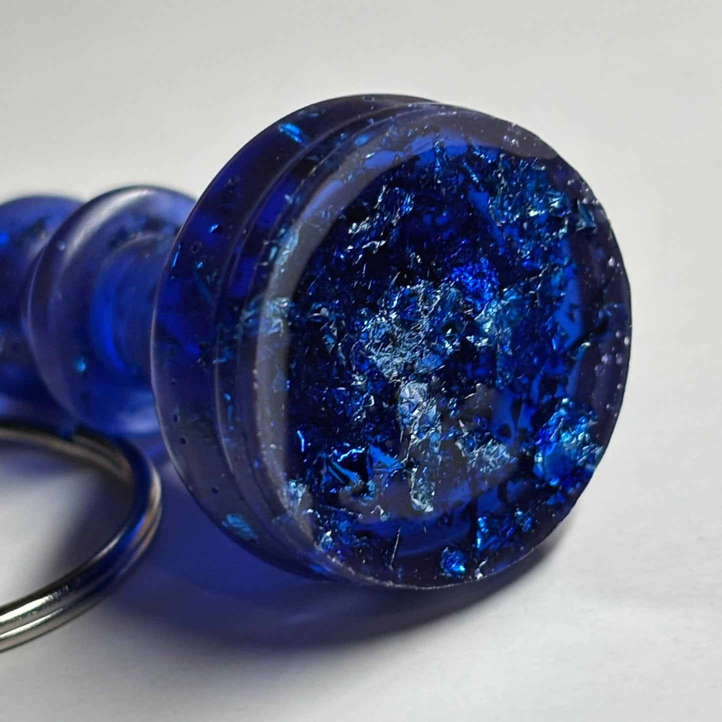 Sea Blue Crystal Bishop - Handmade Resin Keychain