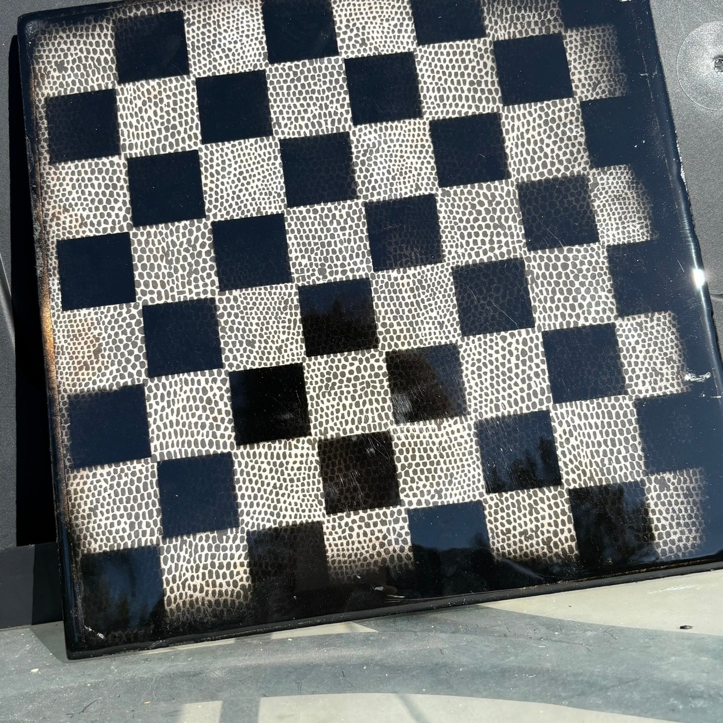 Spotted Black - Resin Coated Chess Board