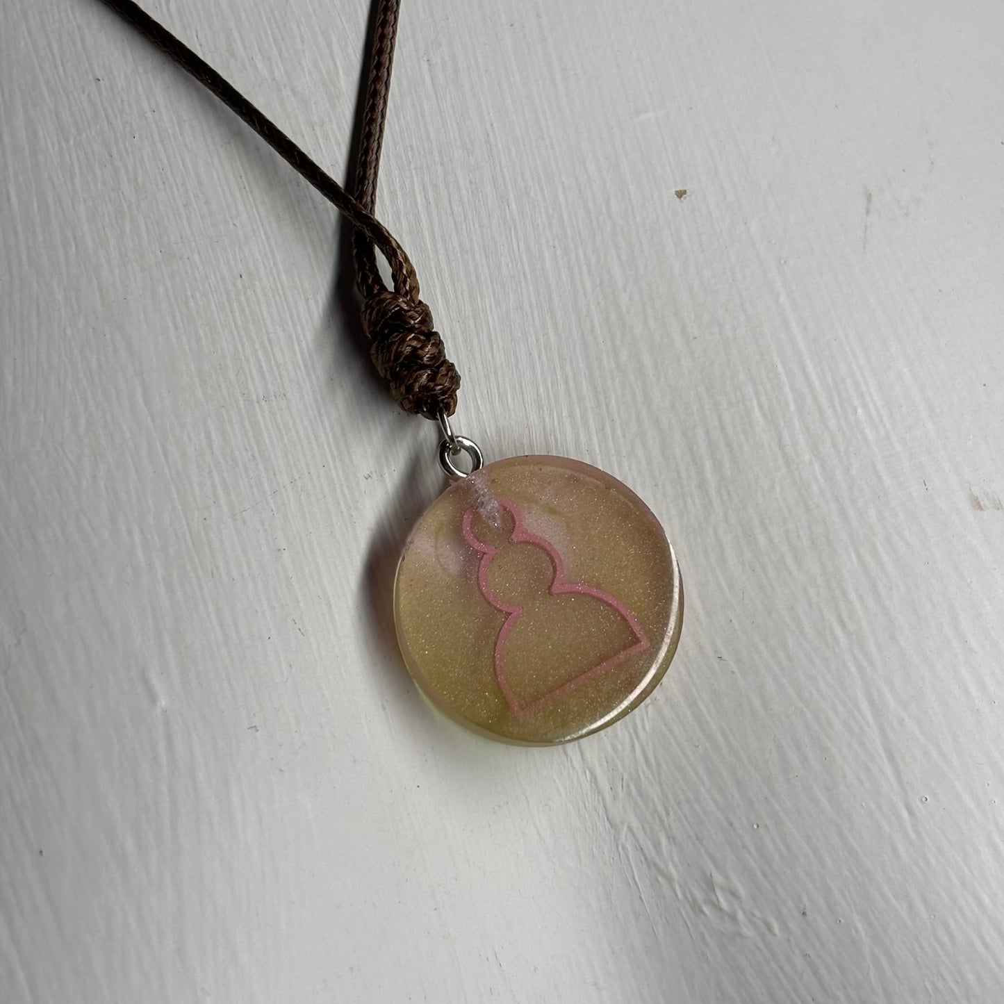 Clear Pink Pawn - Handmade Resin Chess Necklace