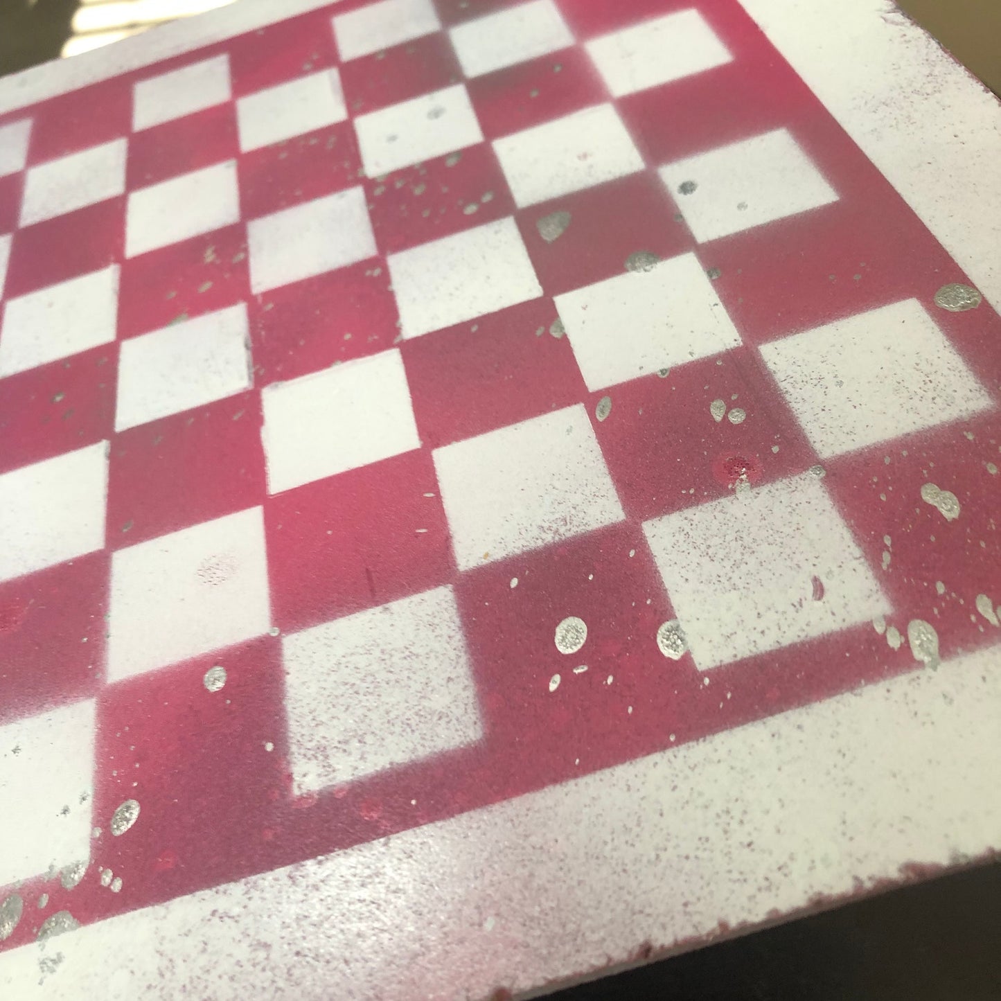 Pink & White - Painted Chess Set