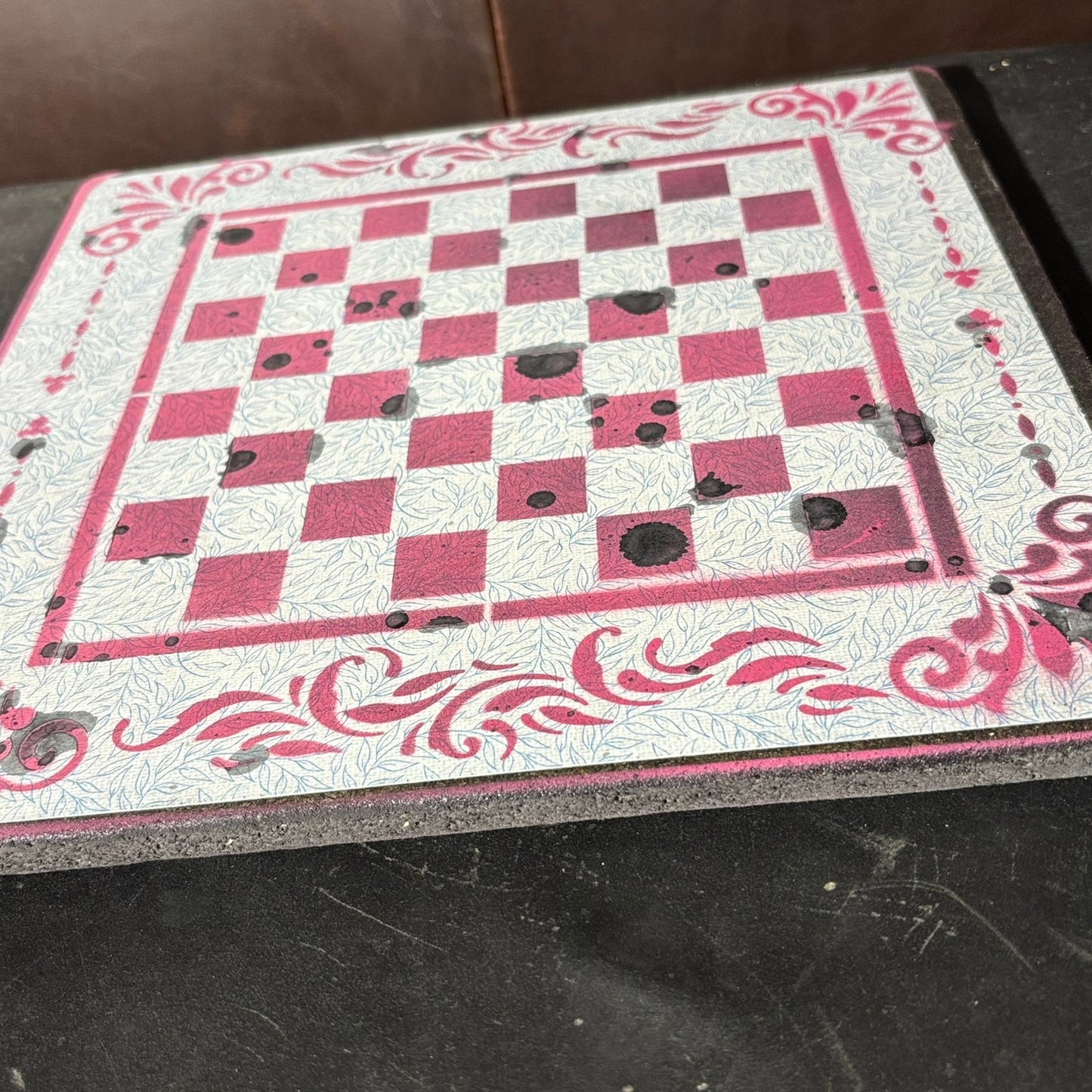 Tattered Pink - Scrapbook Chess Board