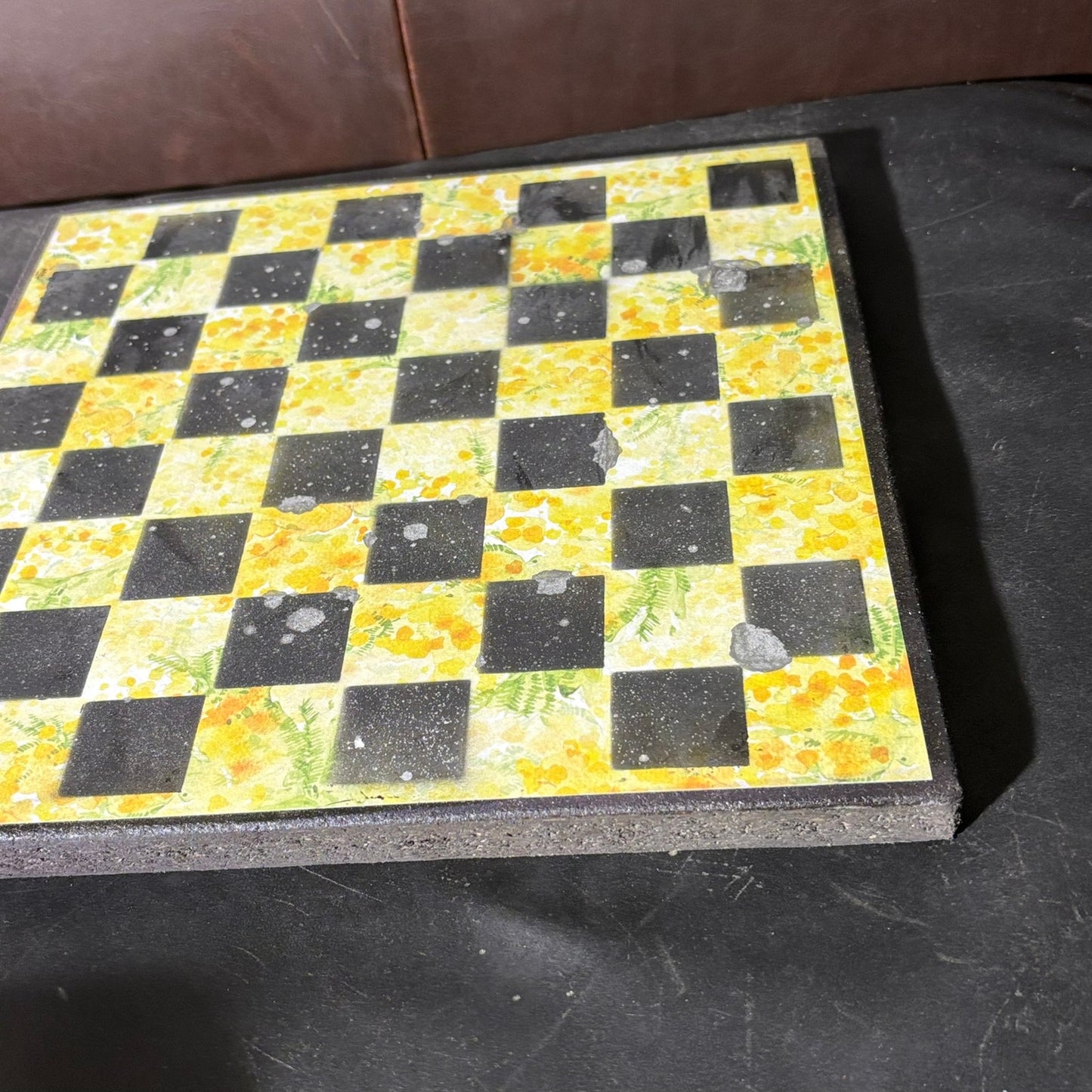 Yellow Flowers - Scrapbook Chess Board