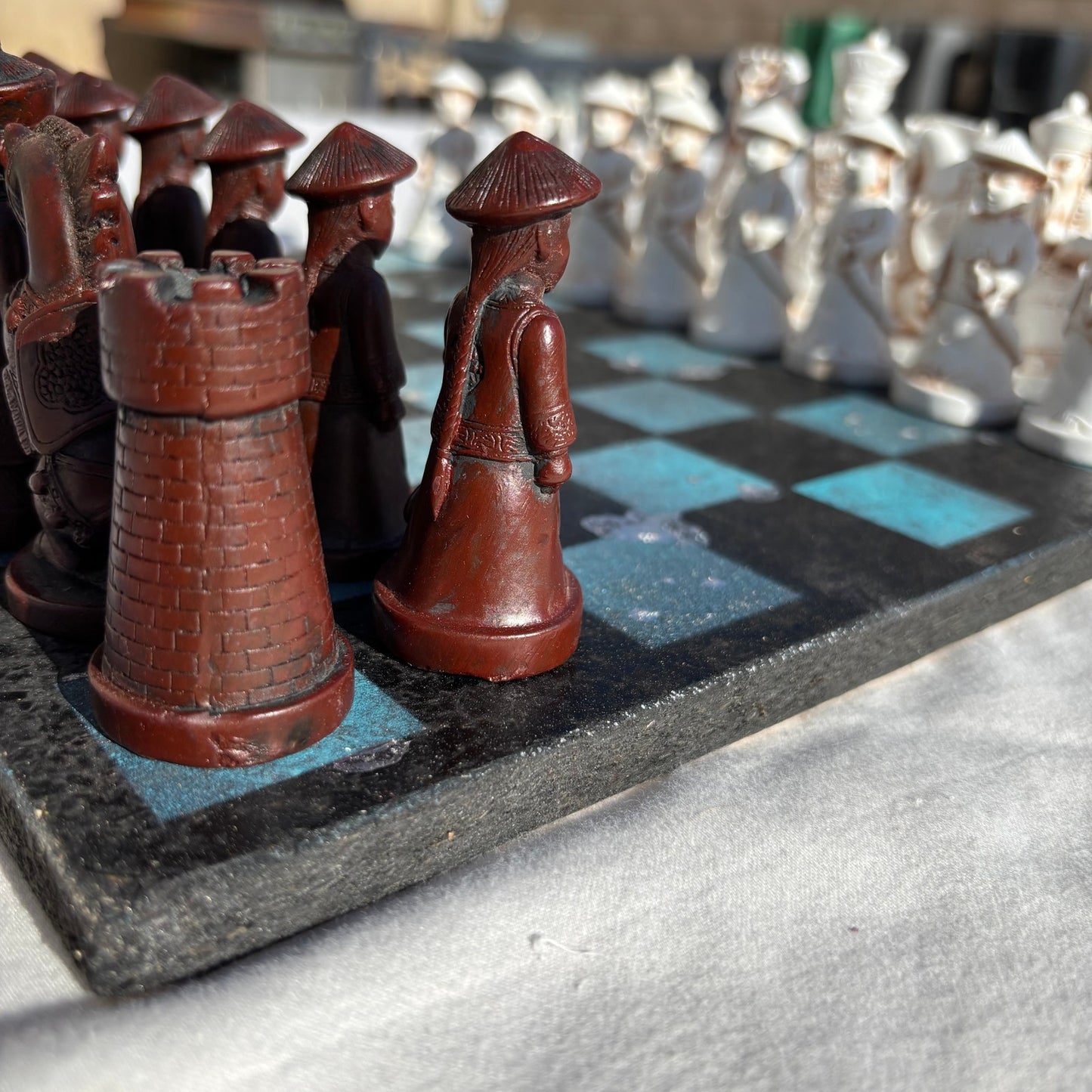 Black & Blue Chrome Drip - Chinese Edition Chess Set