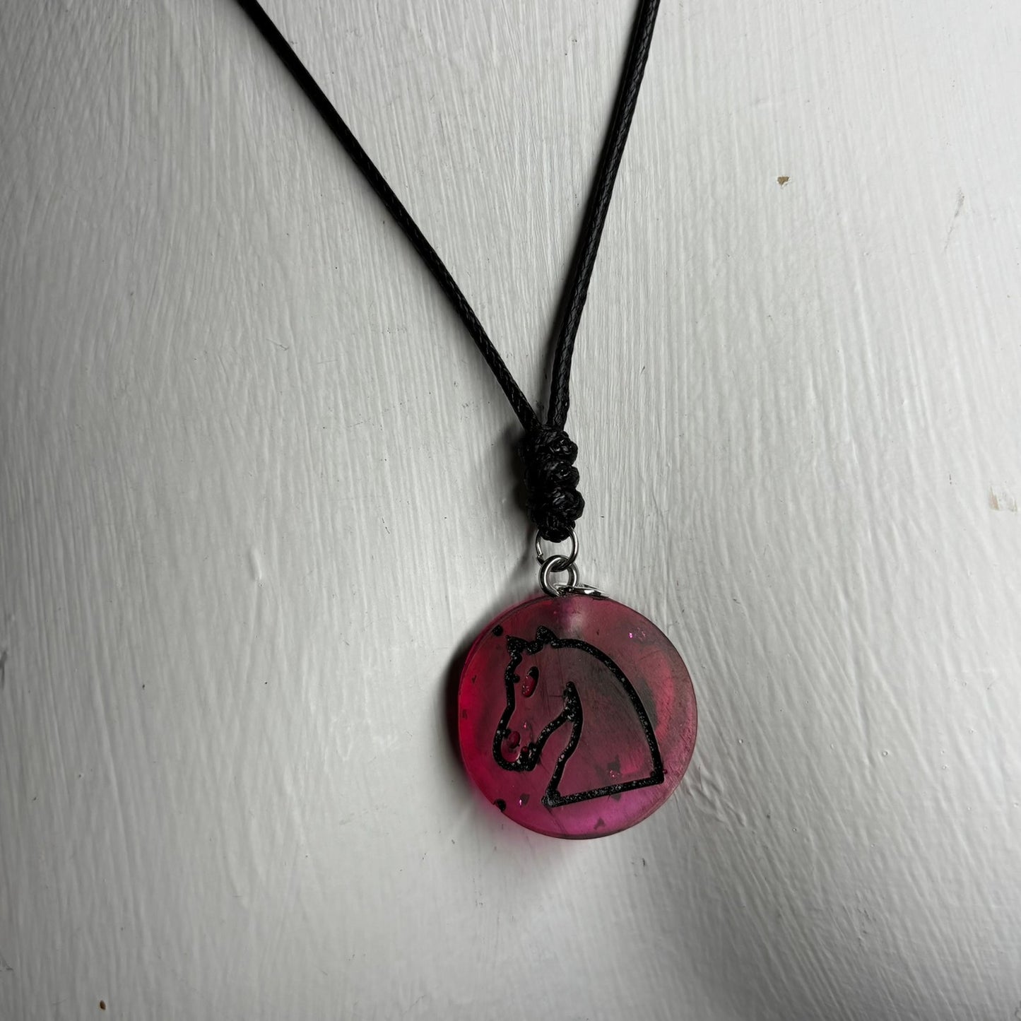 Red Knight - Handmade Resin Chess Necklace