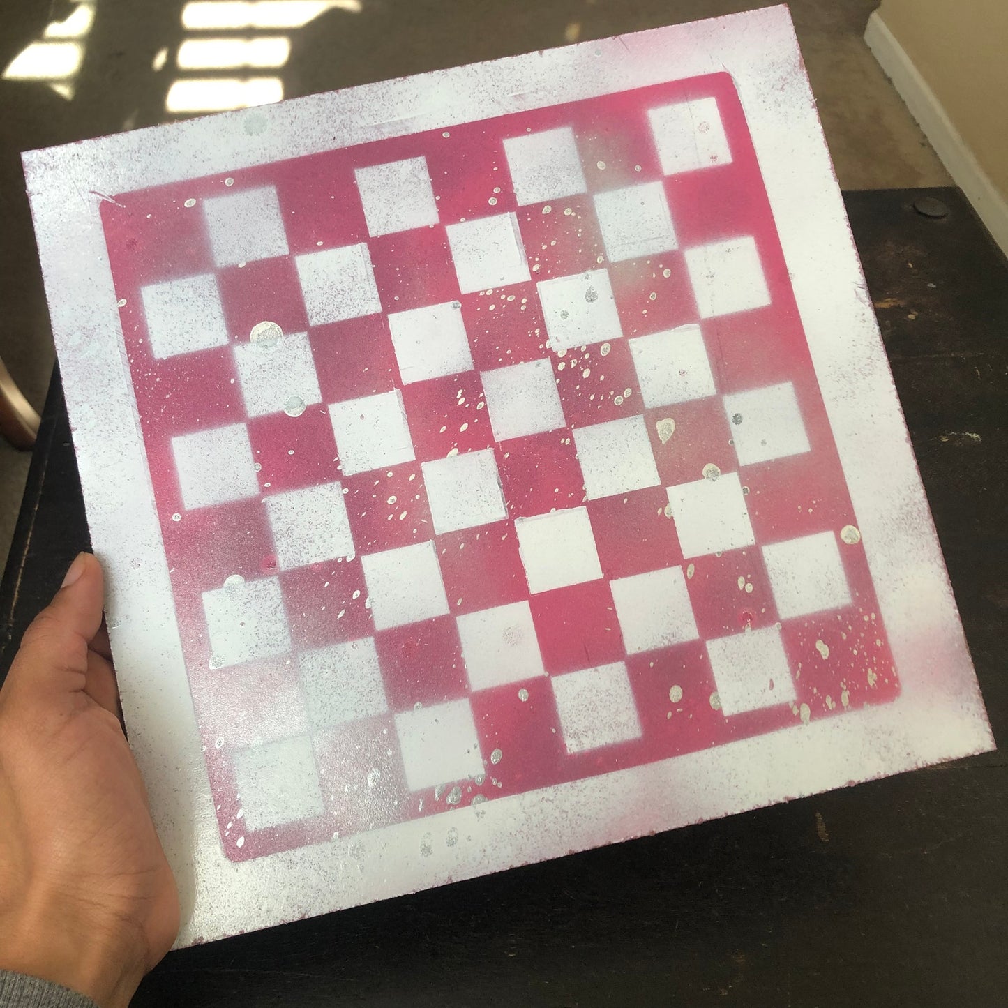 Pink & White - Painted Chess Set
