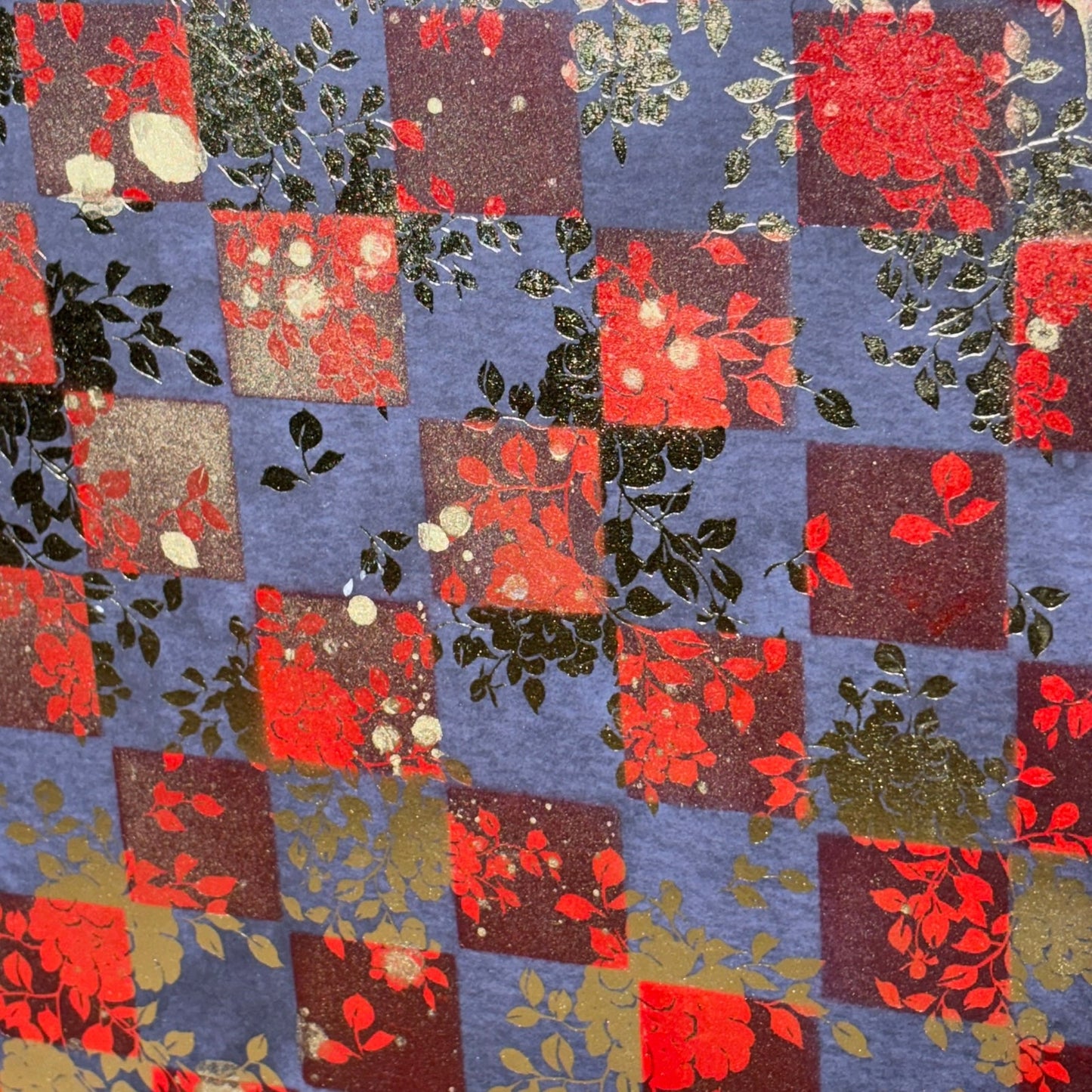 Golden Red Flower - Scrapbook Chess Board