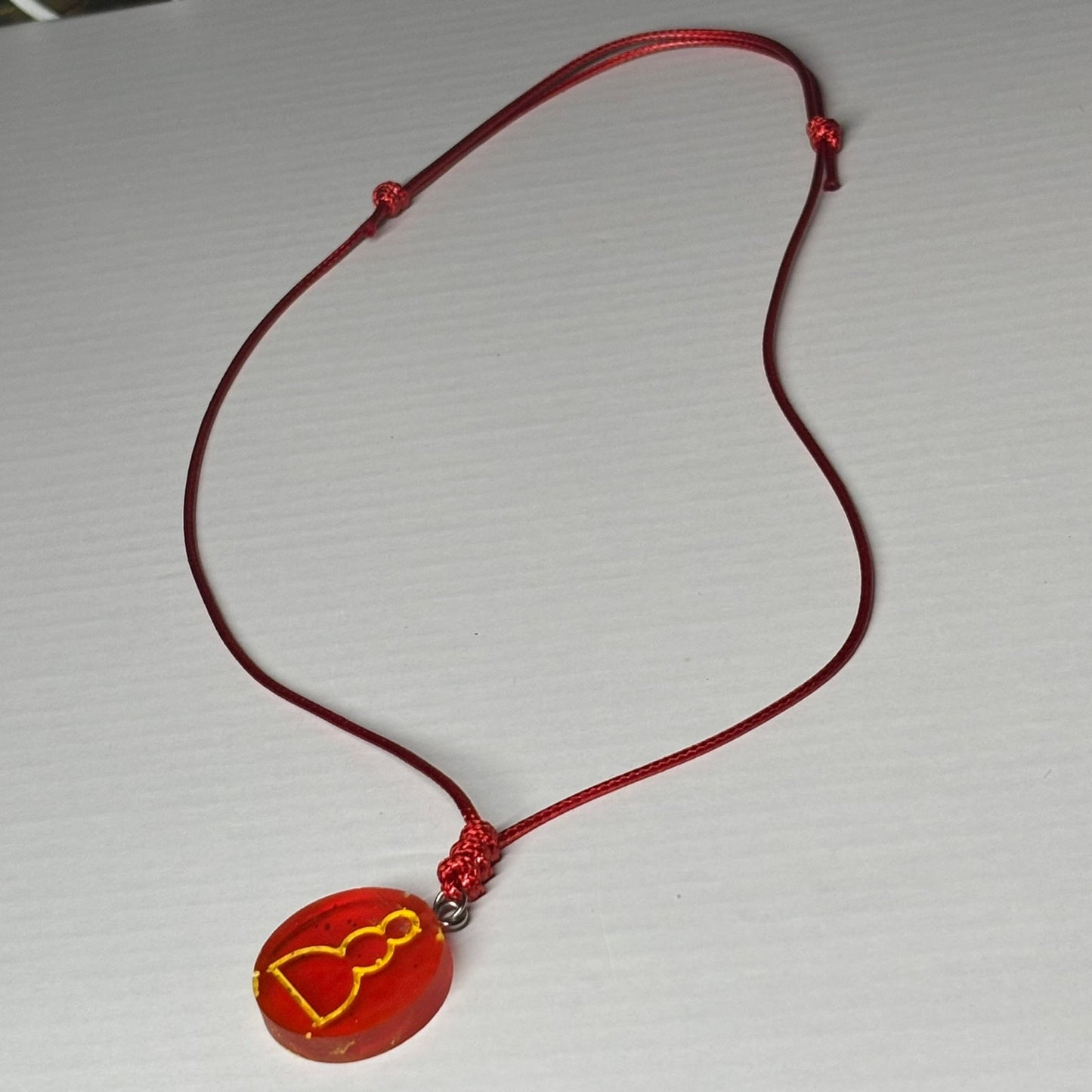 Cherry Red Pawn - Handmade Resin Chess Necklace