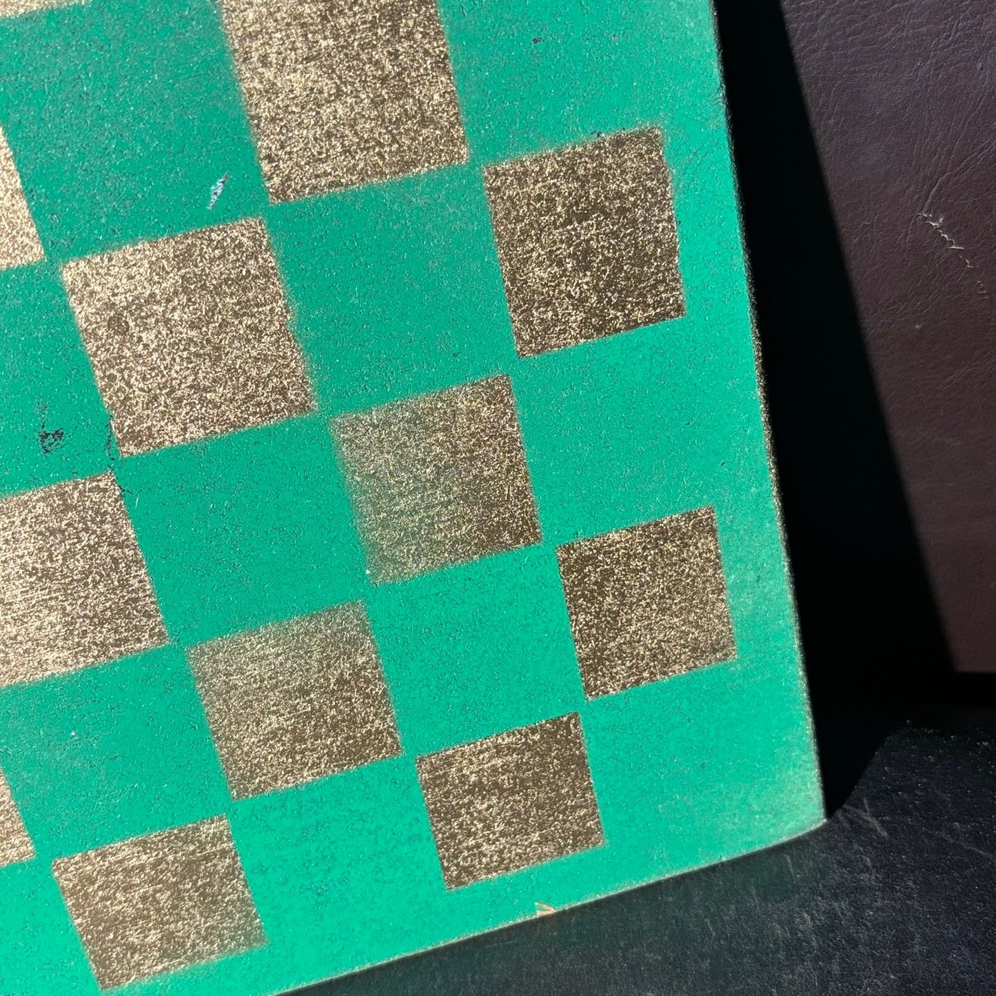 Goldish Neon Green - Painted Chess Board