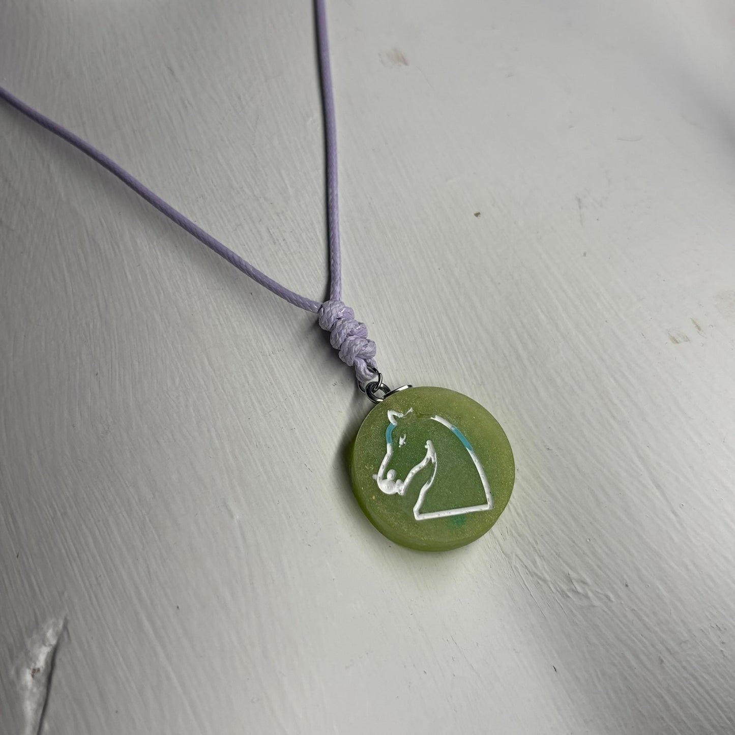 Green Knight - Handmade Resin Chess Necklace