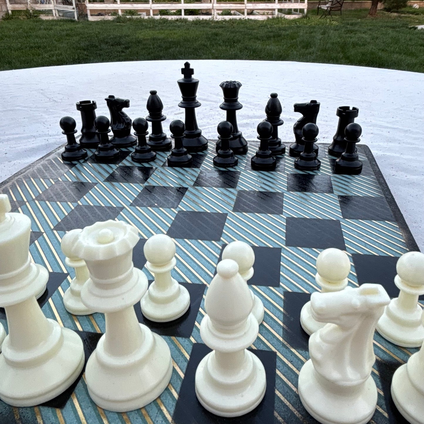 Green Vintage Lines - Scrapbook Chess Set