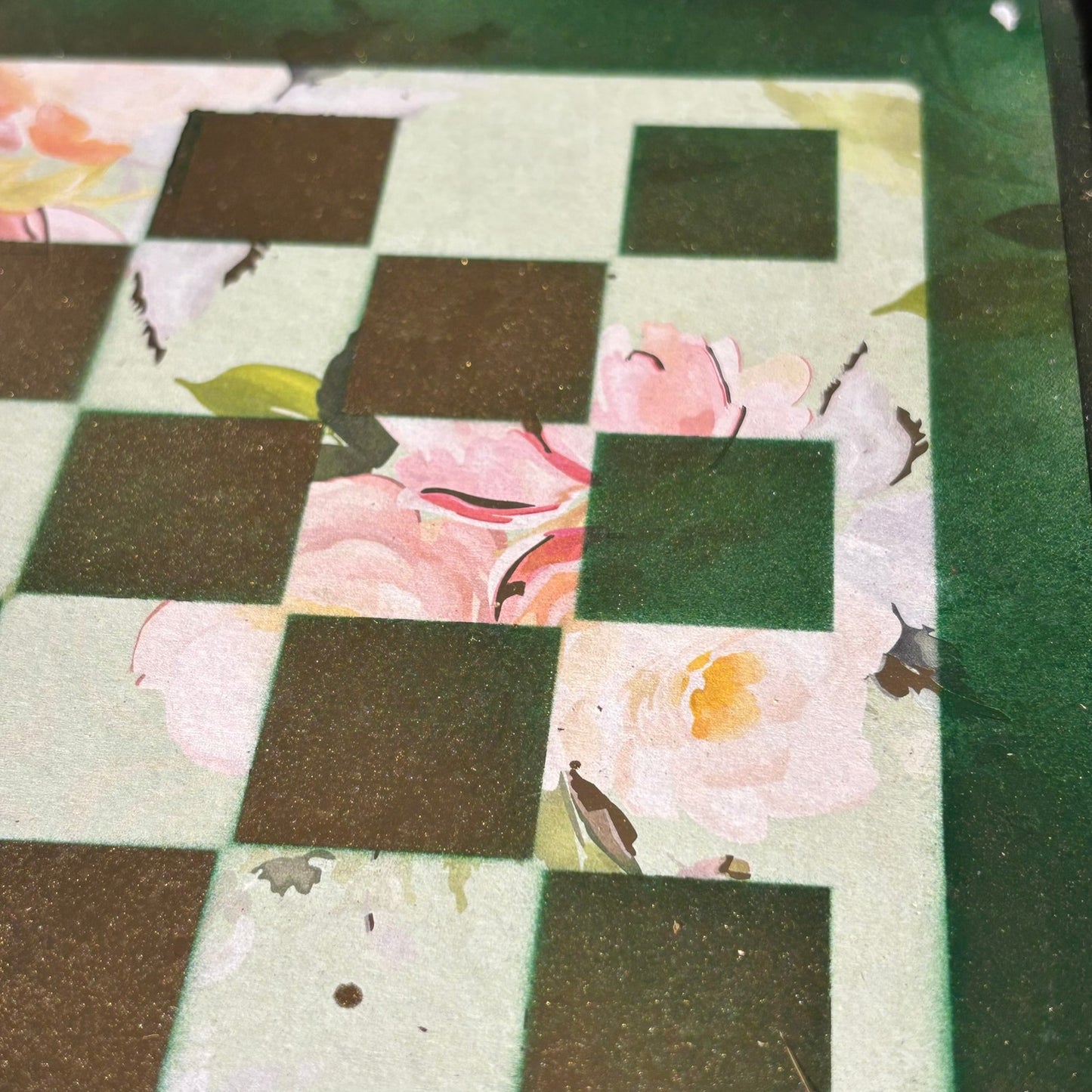 Luxury Pink Green - Scrapbook Chess Set