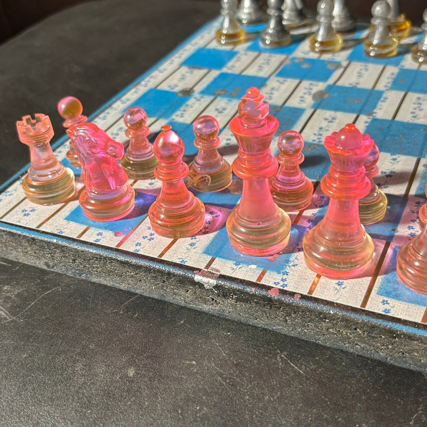 Simple Blue - Scrapbook Chess Set