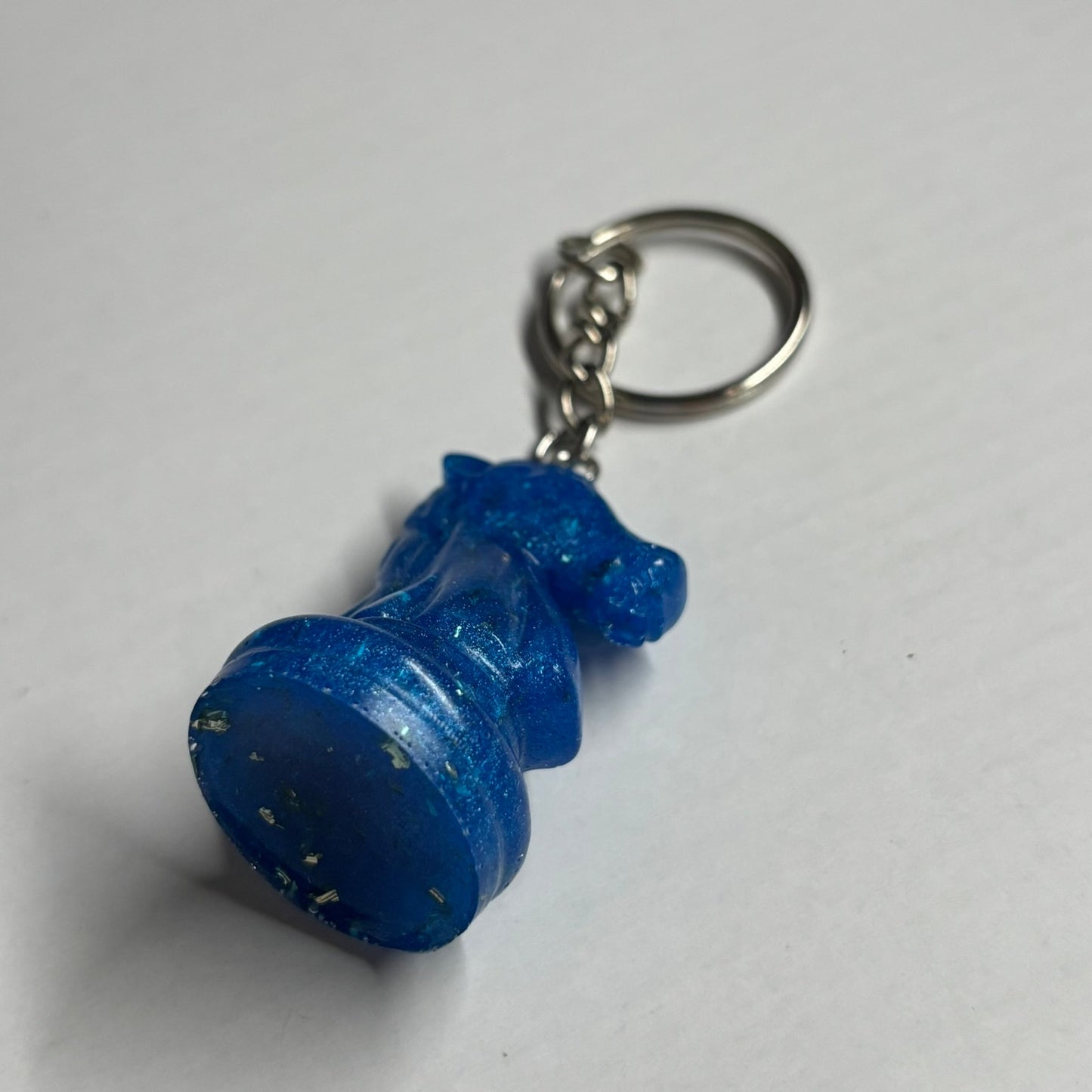 Shiny Blue Knight - Handmade Resin Keychain