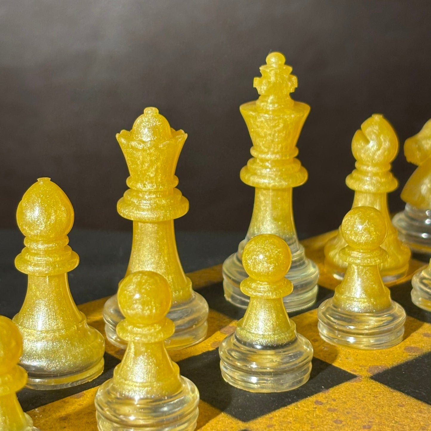 Yellow & Black - Painted Chess Set