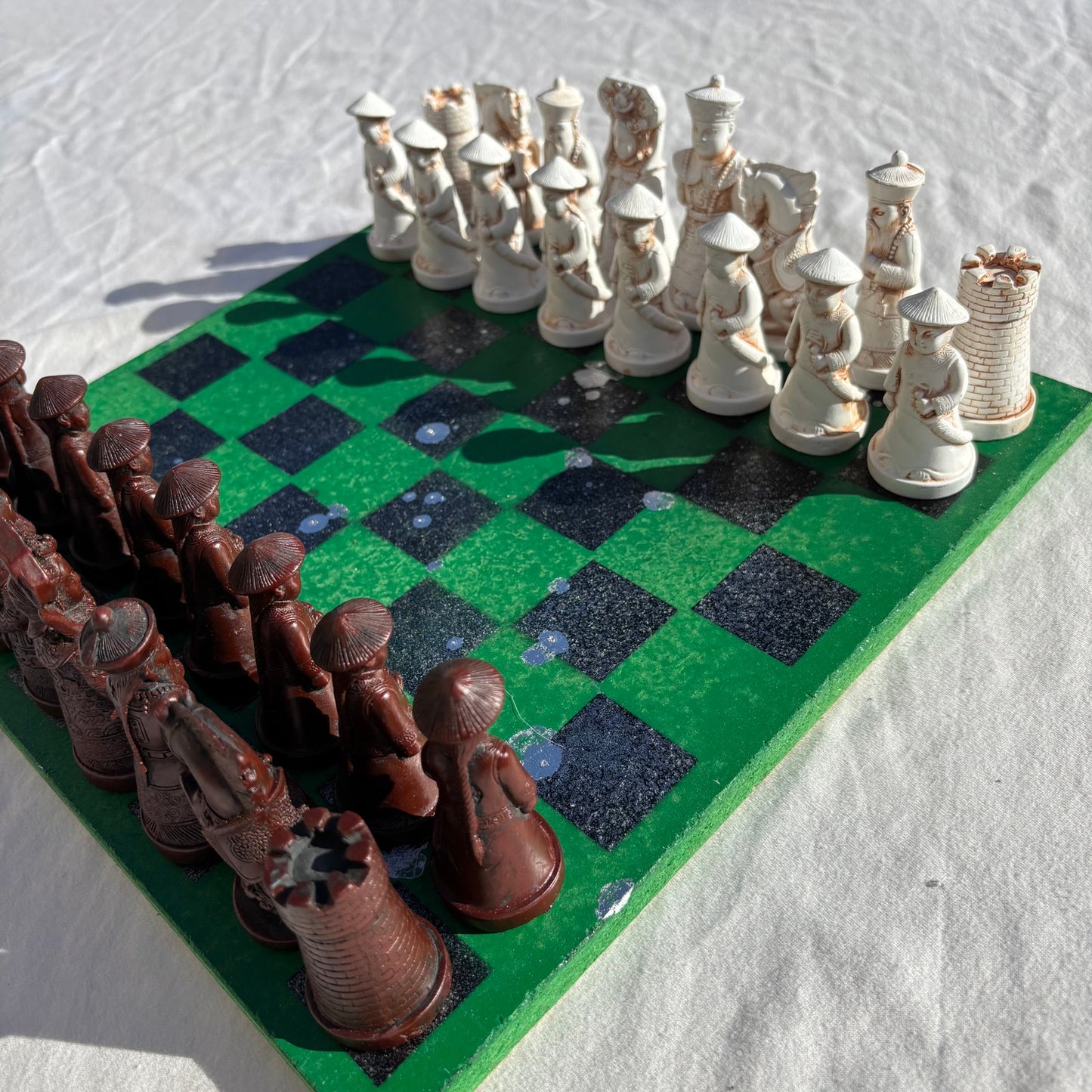 Green Black Chrome Drip - Chinese Edition Chess Set
