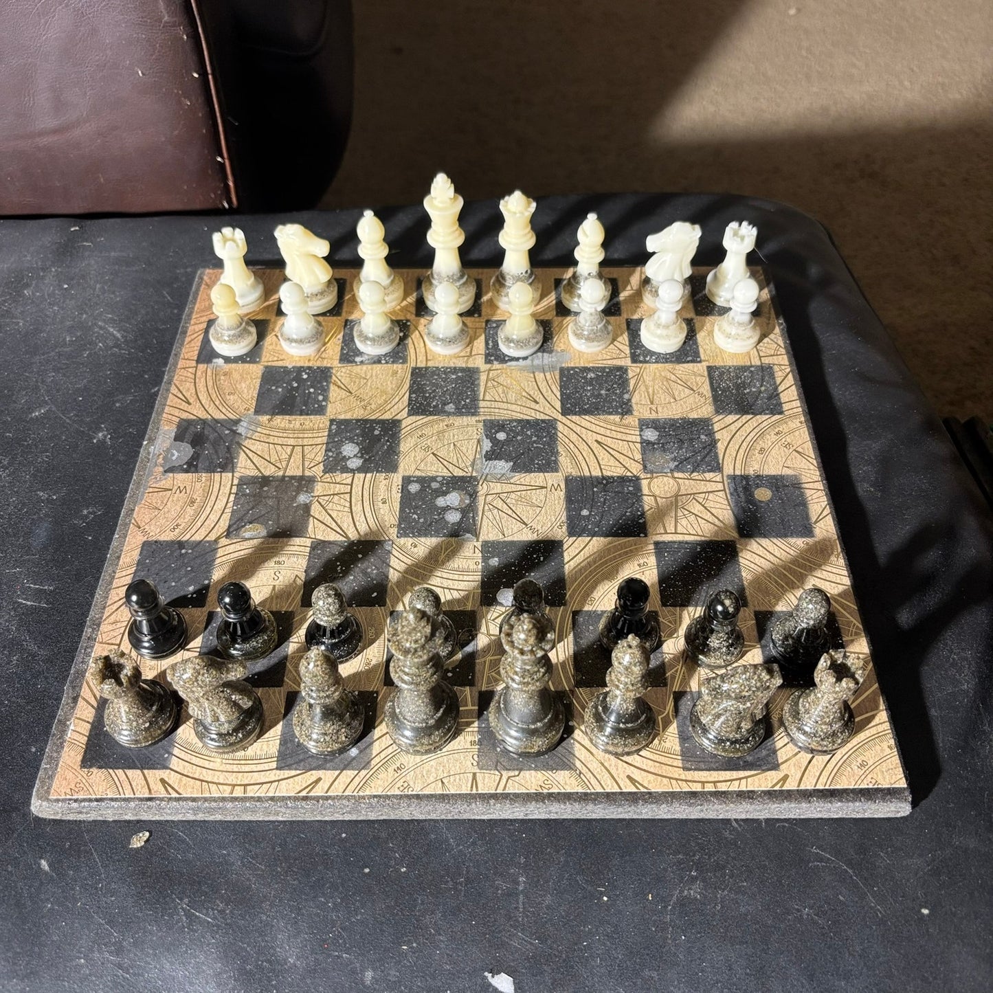 Vintage Golden Brown - Scrapbook Chess Set