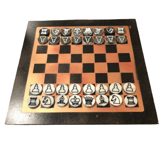 Chrome Orange - Painted Chess Set
