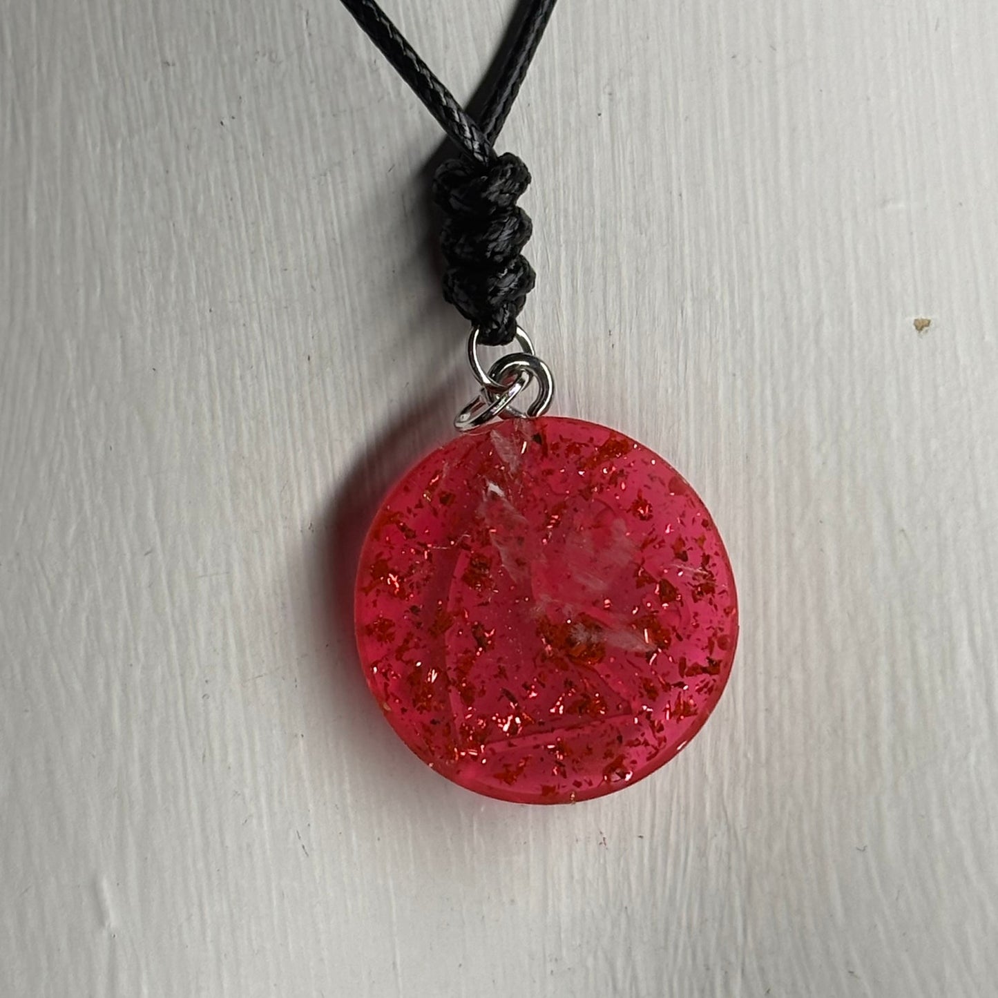 Red Sparkle Knight - Handmade Resin Chess Necklace