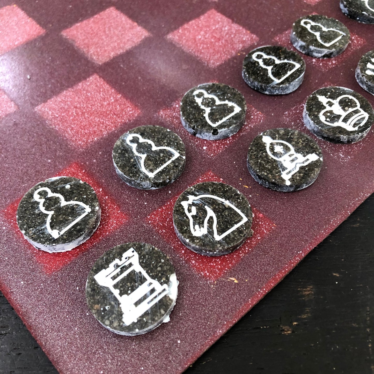 Violet Space - Painted Chess Set