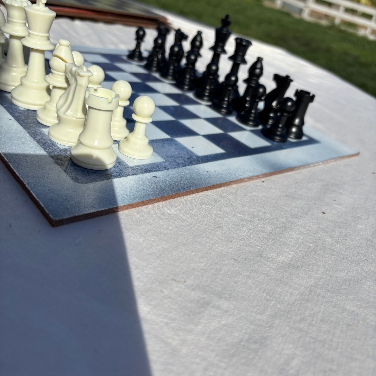 Simple Blue - Painted Chess Set