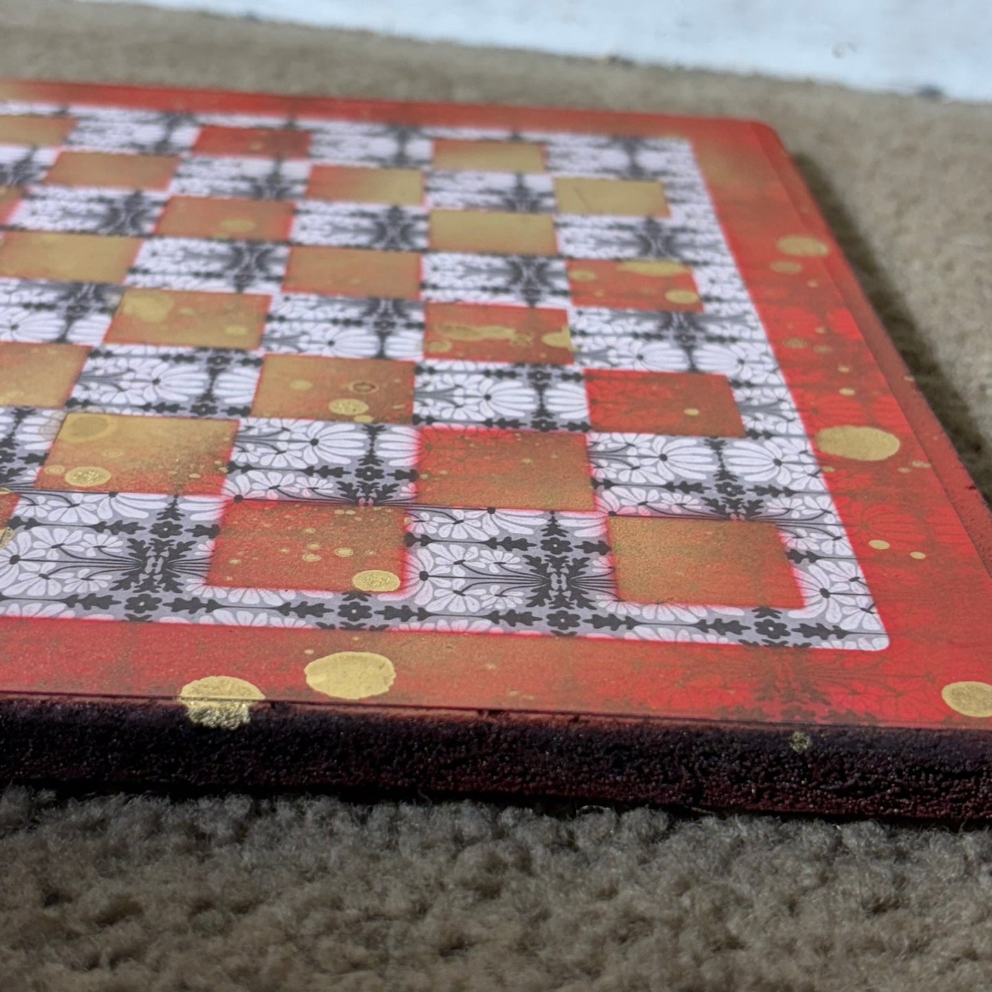 Vintage Red Drip - Scrapbook Chess Board