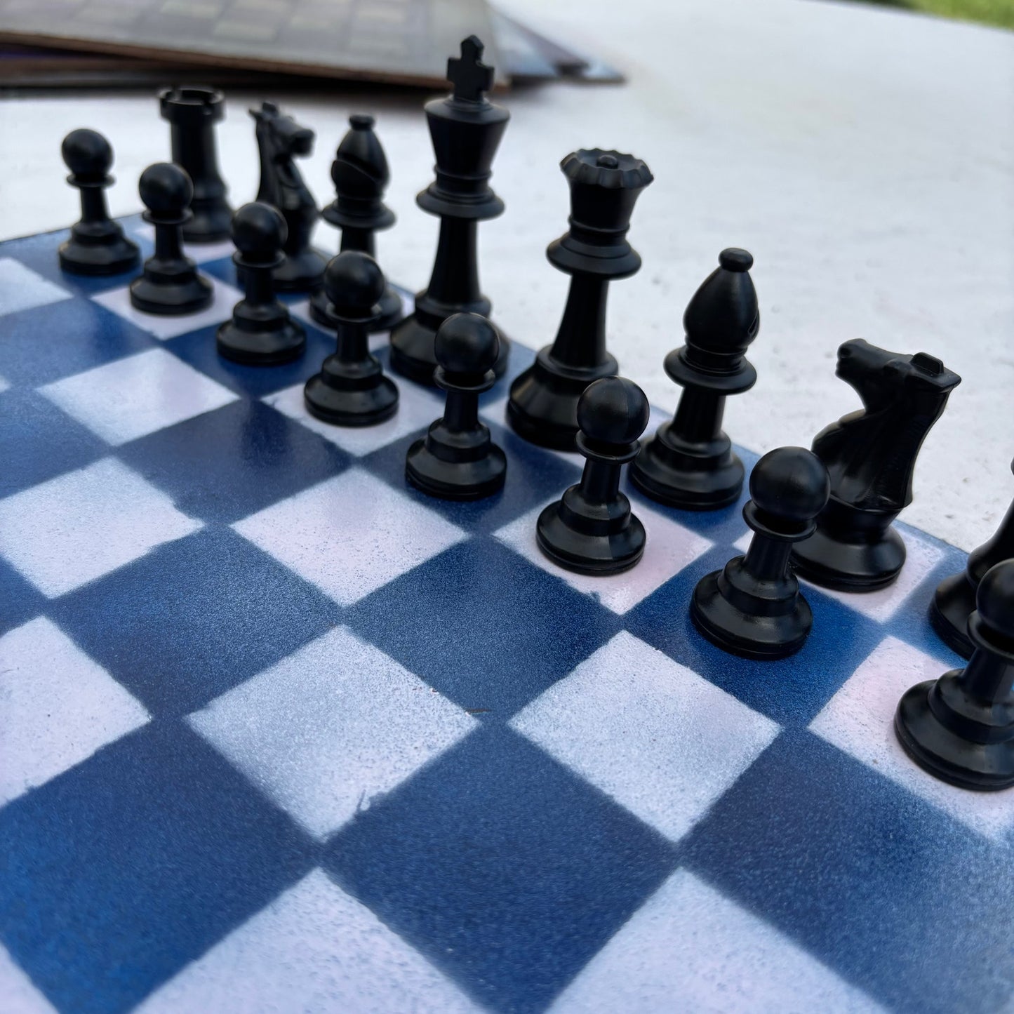 Blue & Pink - Painted Chess Set