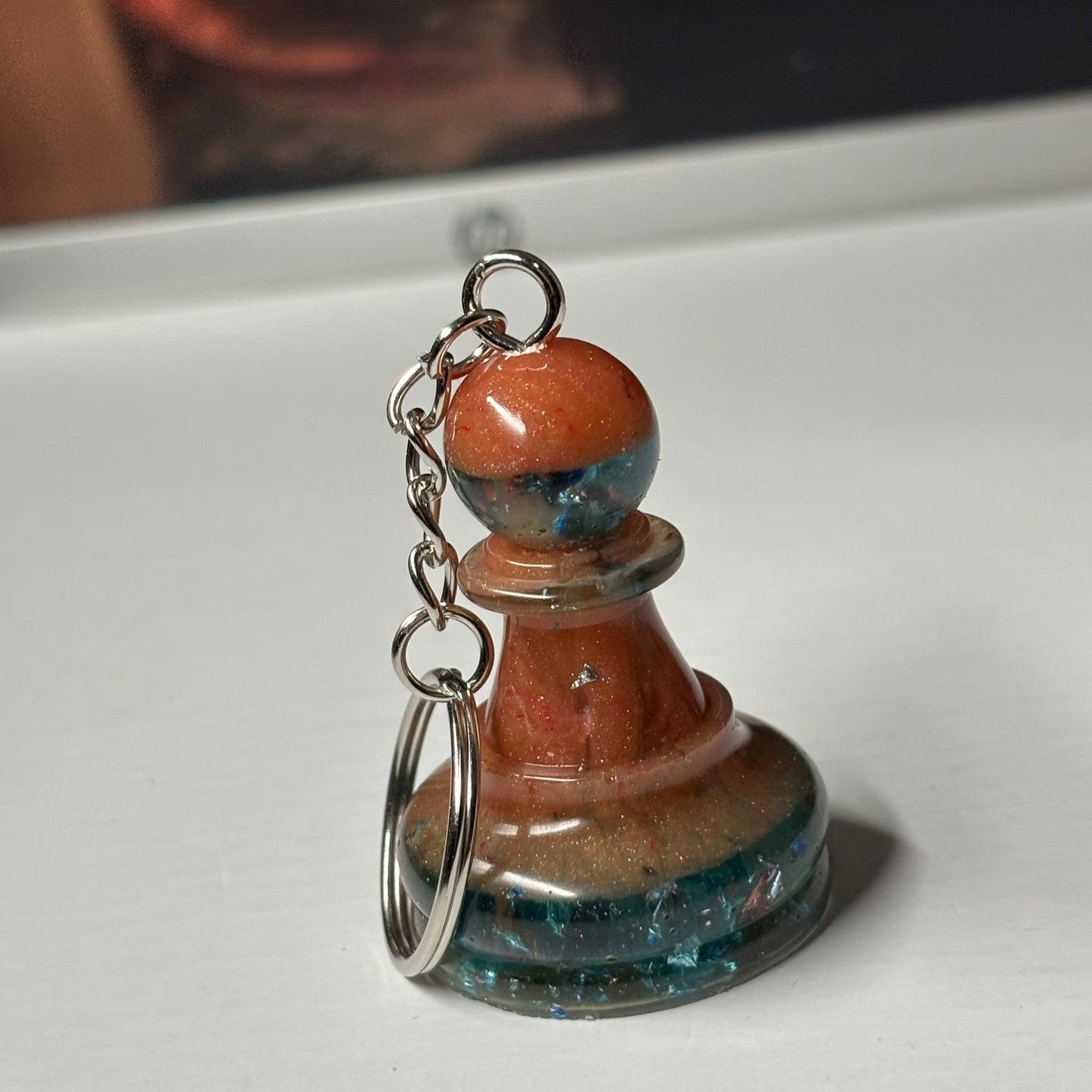 Luxury Orange Pawn - Handmade Resin Keychain - Large Edition