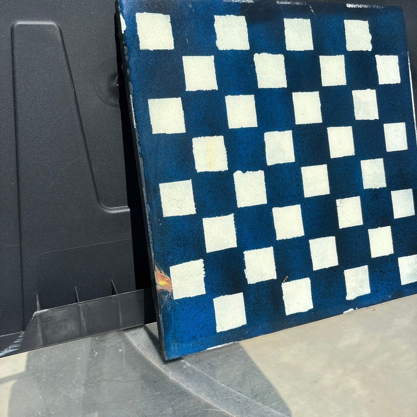 Blue Black Mix - Resin Coated Chess Board