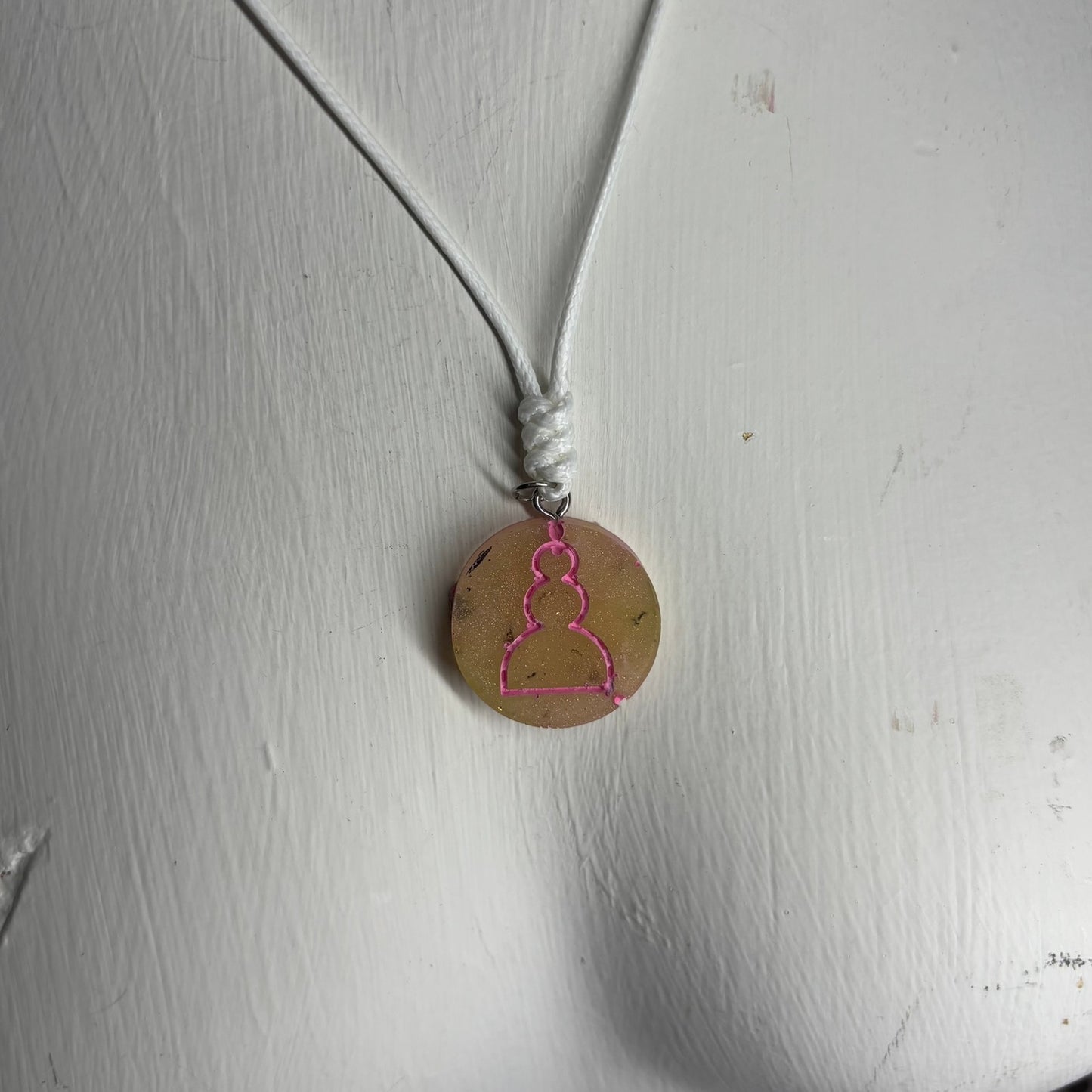 Banana Pink Pawn - Handmade Resin Chess Necklace