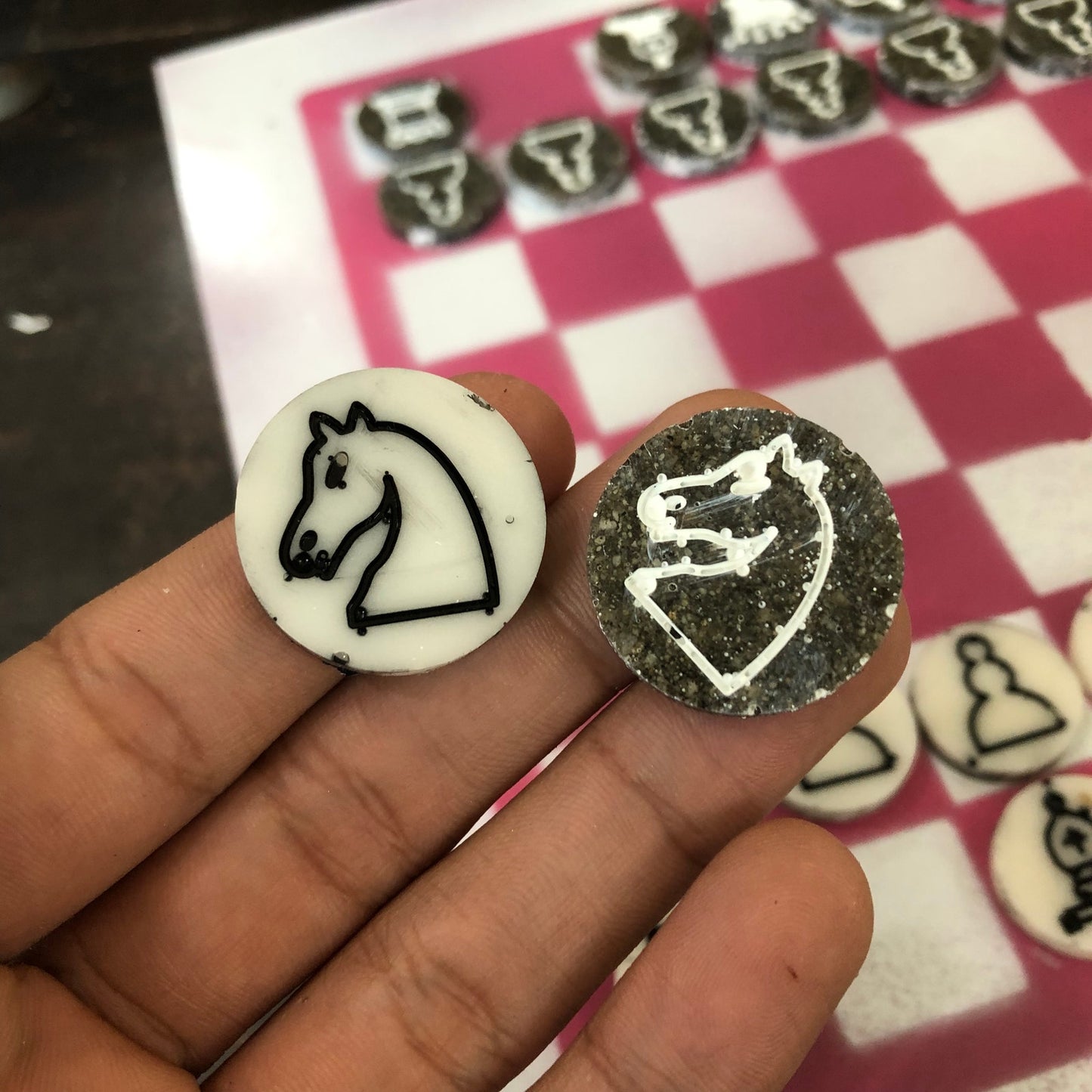 Simple Pink - Painted Chess Set