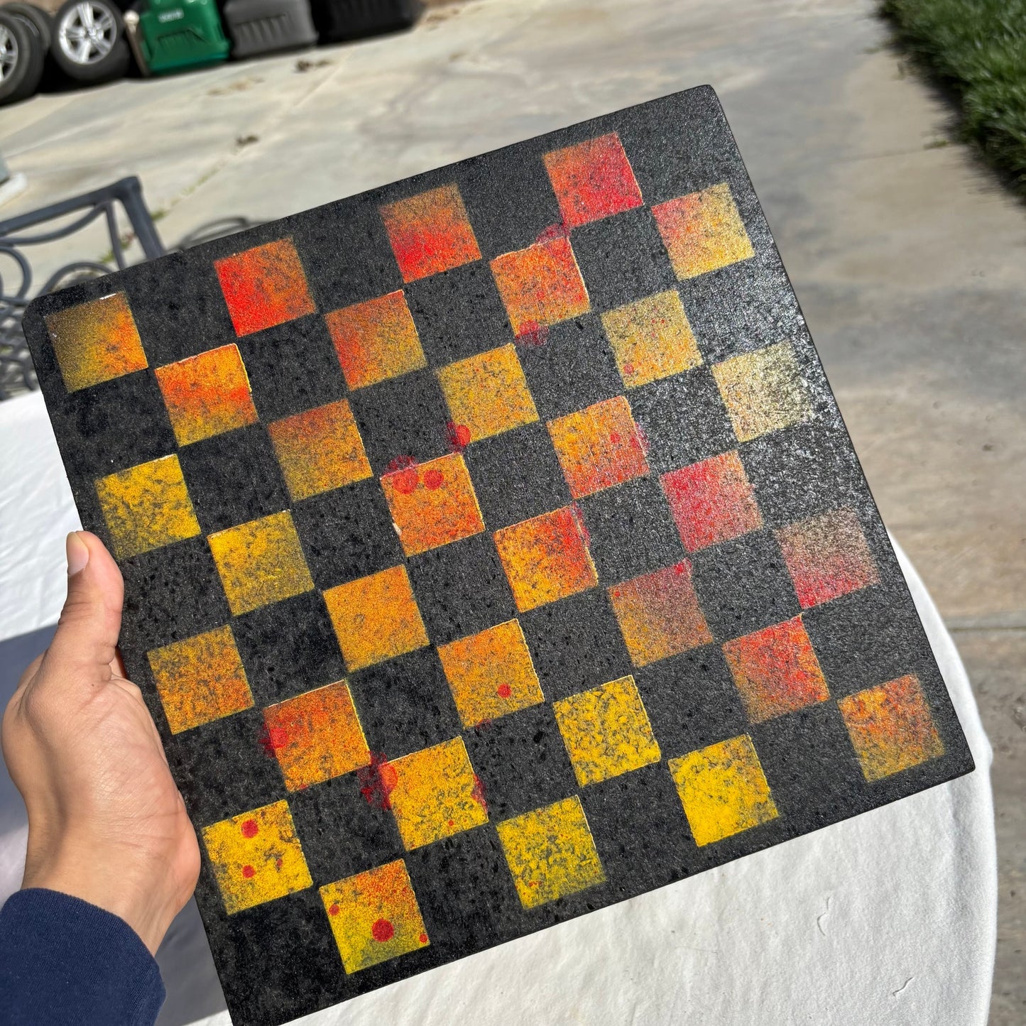 Fire Orange & Black - Chinese Edition Chess Set